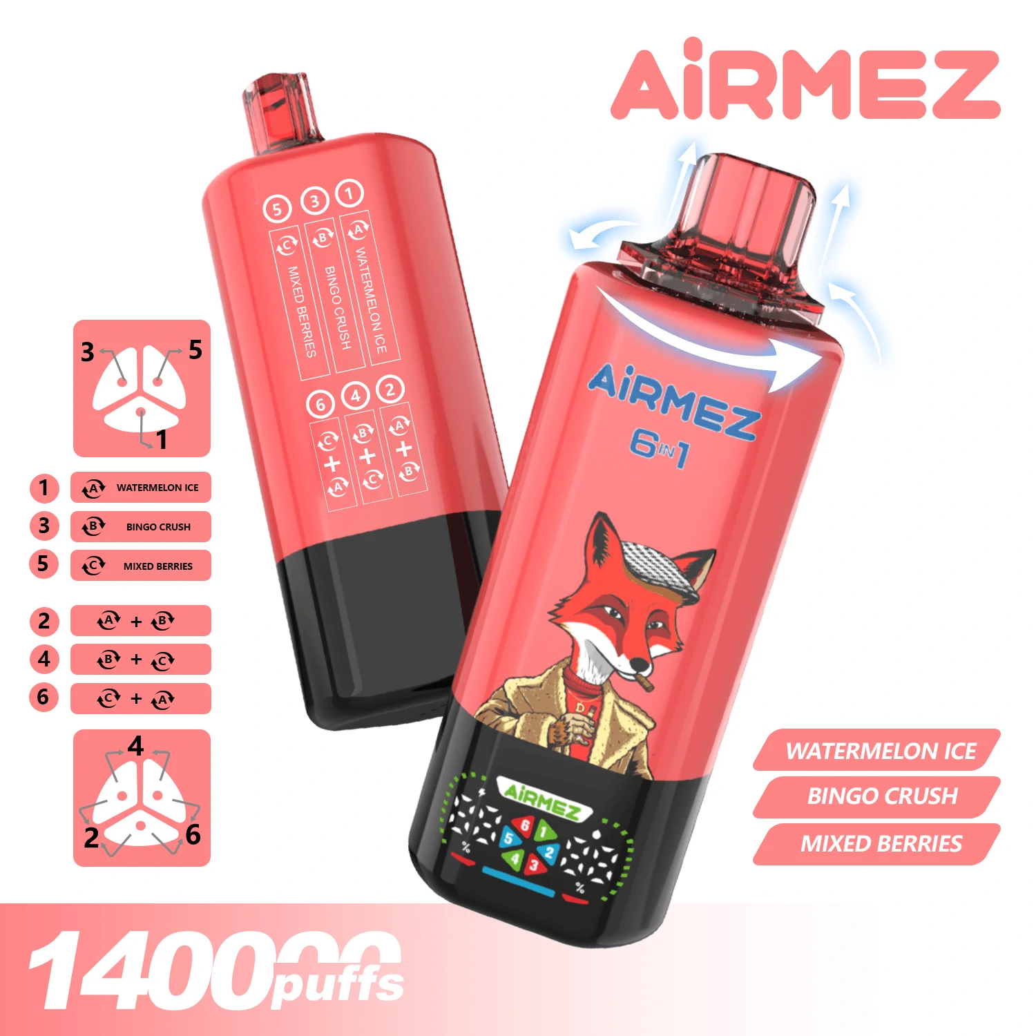 Airmez 140000パフ 6-in-1 使い捨て電子タバコ - image 10