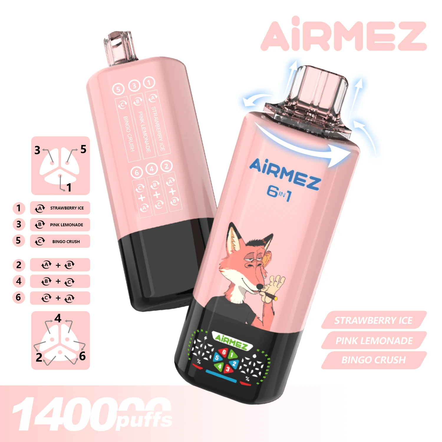 Airmez 140000パフ 6-in-1 使い捨て電子タバコ - image 8