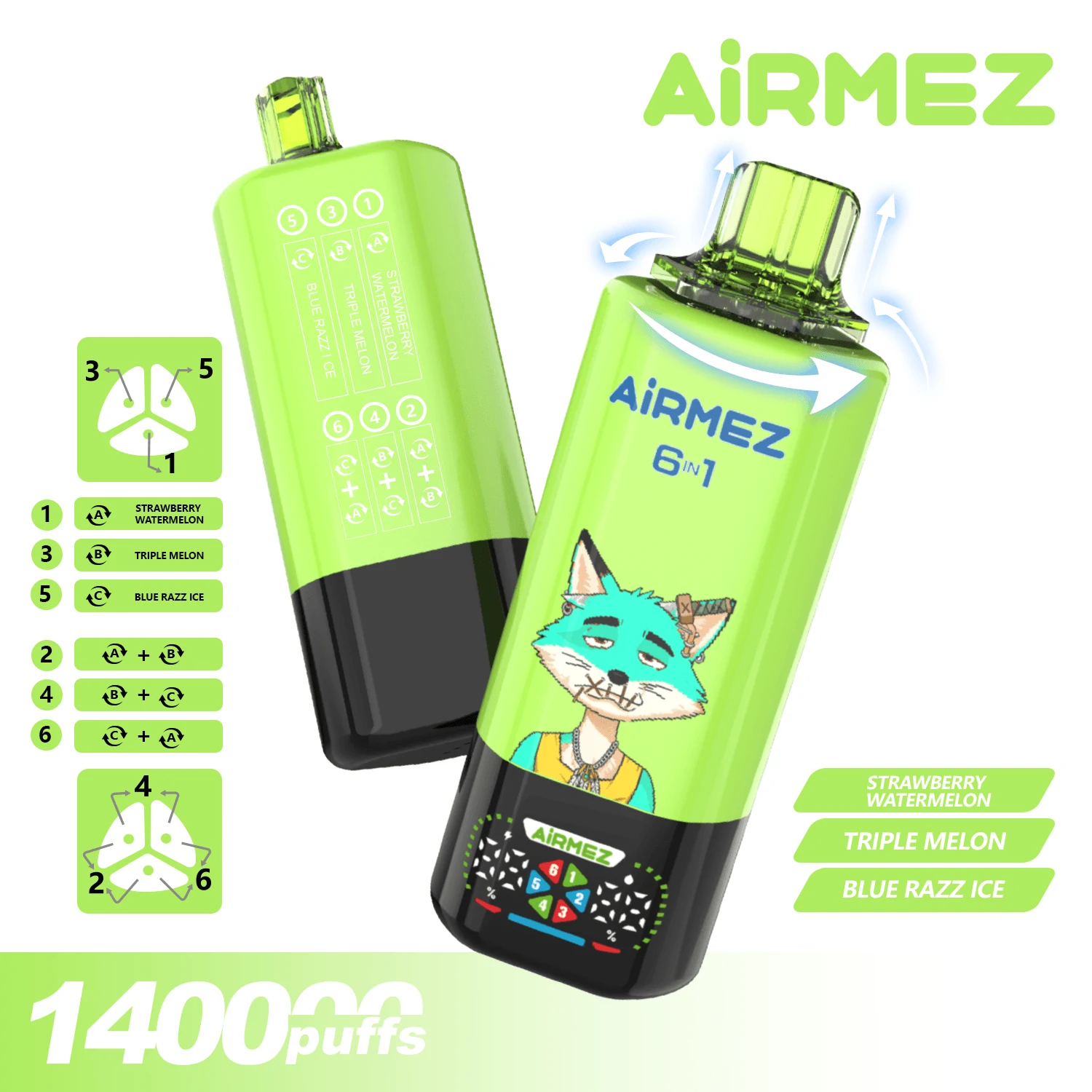 Airmez 140000パフ 6-in-1 使い捨て電子タバコ - image 9