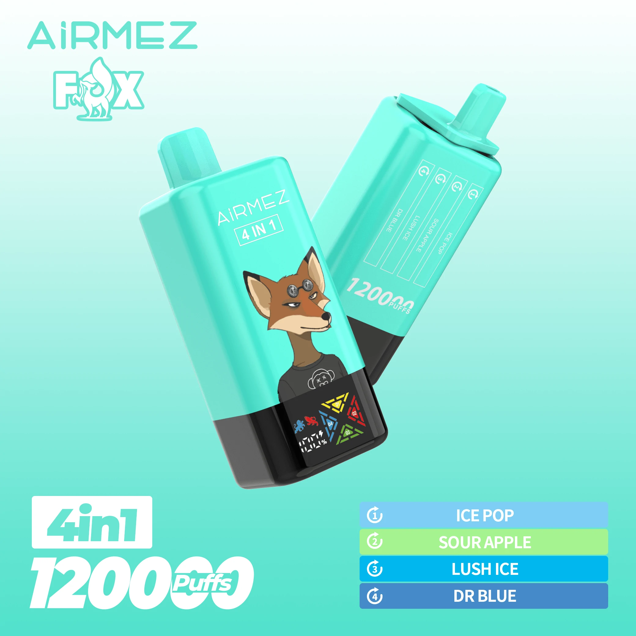 Airmez Fox 120000パフ 4-in-1 使い捨て電子タバコ - image 4