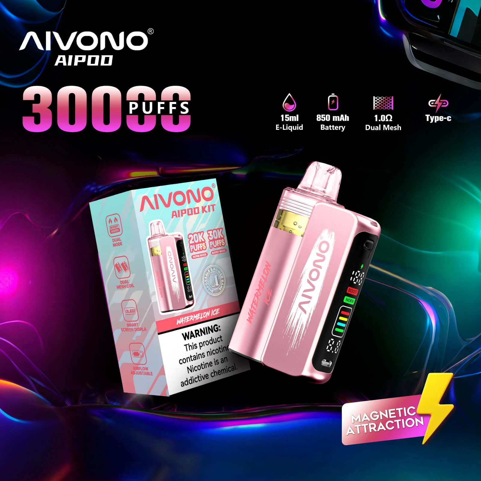 AIVONO AIM AIPOD KIT 30000パフ 使い捨て電子タバコ - image 4