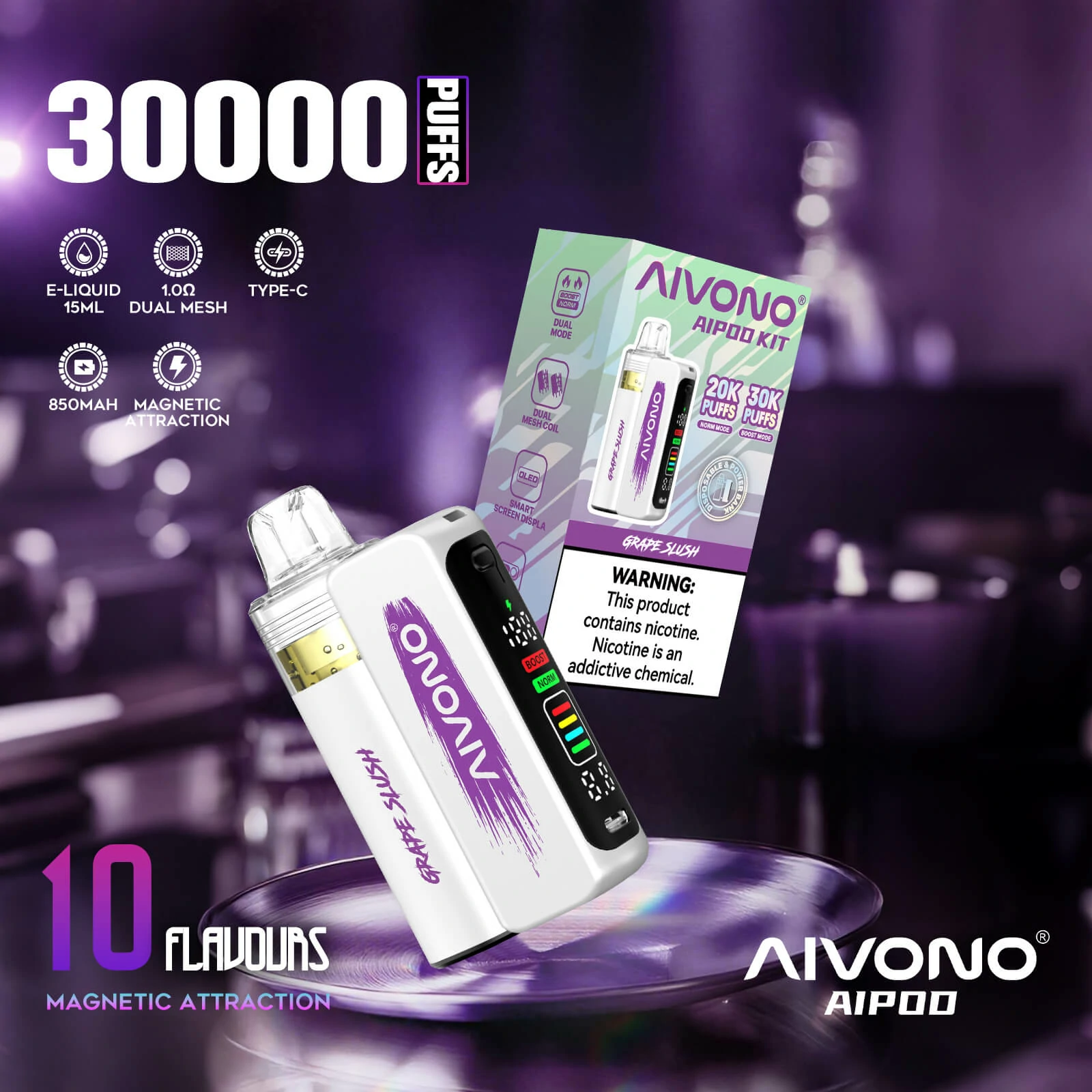 AIVONO AIM AIPOD KIT 30000パフ 使い捨て電子タバコ - image 3
