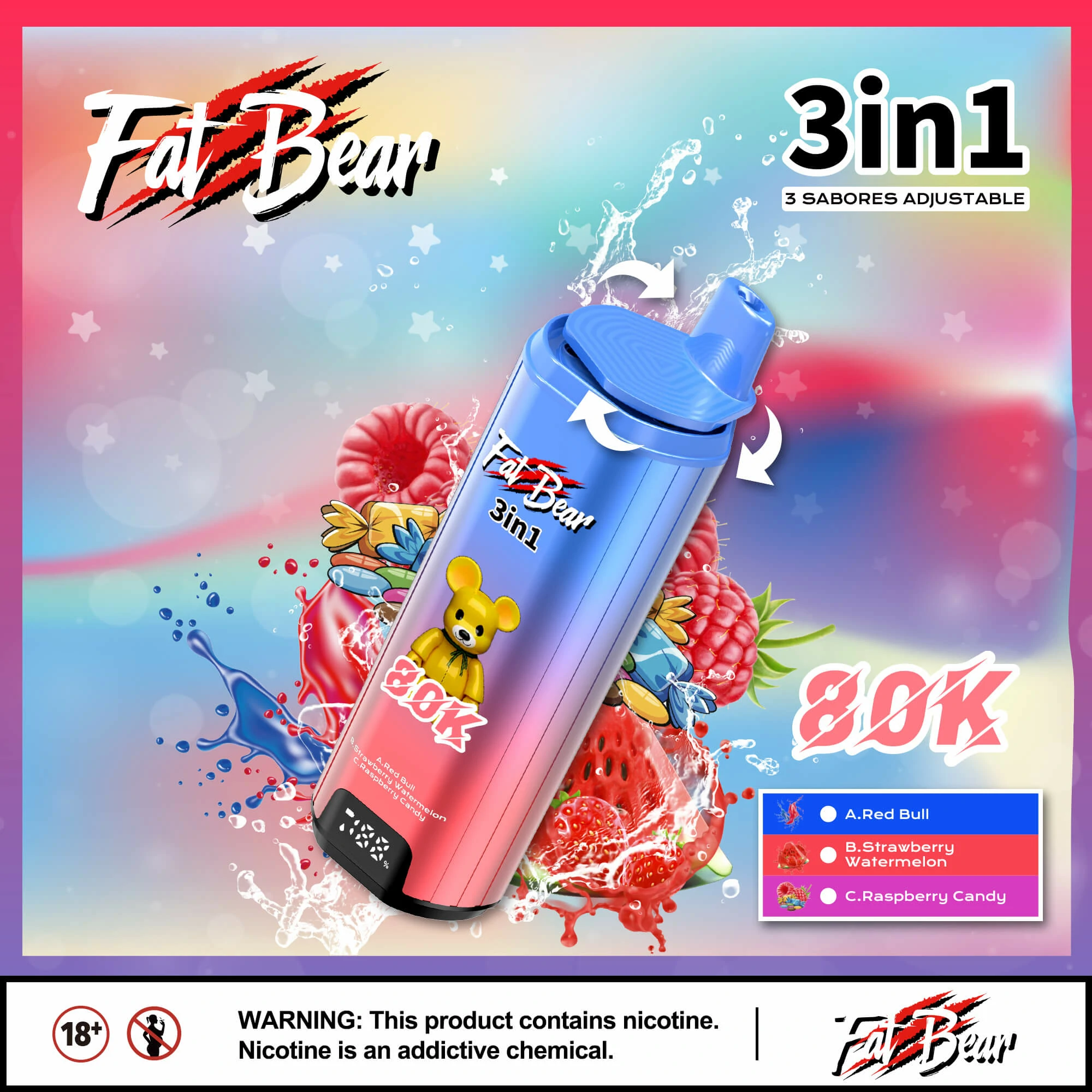 AIVONO AIM FAT BEAR 80000パフ 3-in-1 使い捨て電子タバコ - image 9