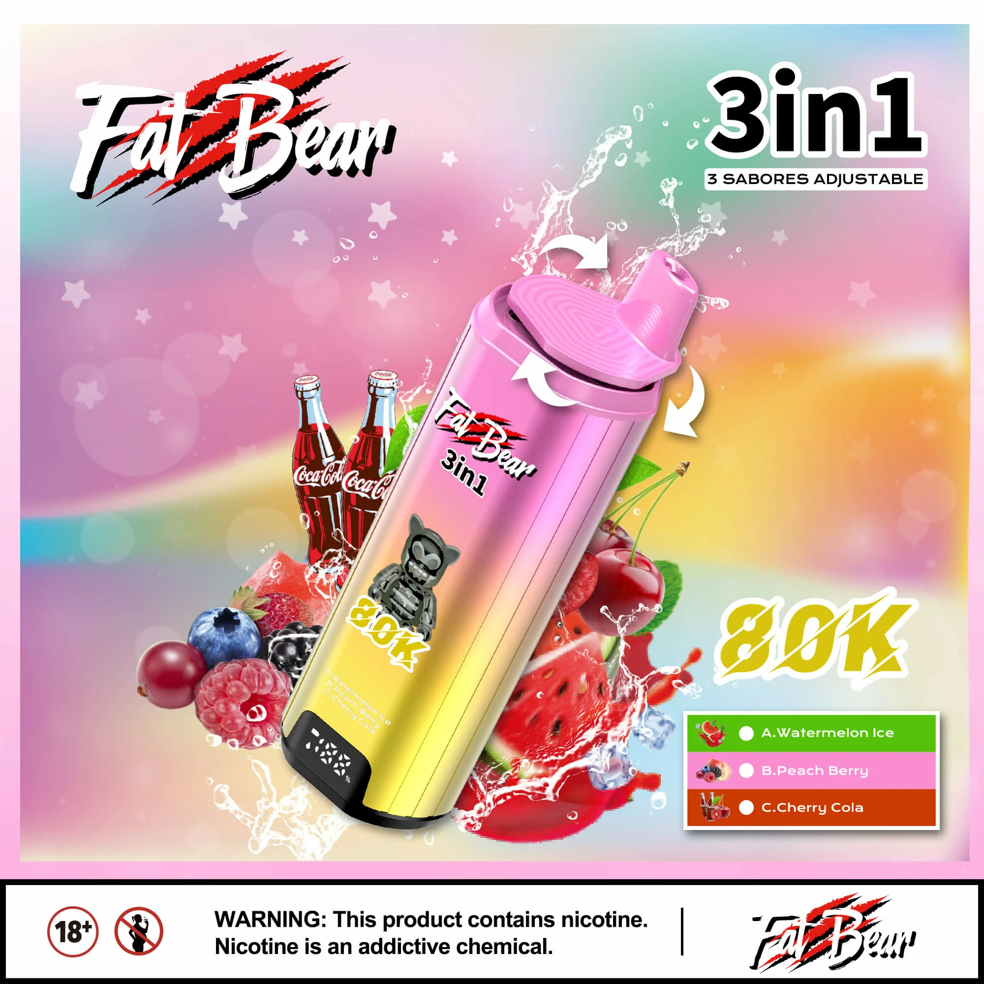 AIVONO AIM FAT BEAR 80000パフ 3-in-1 使い捨て電子タバコ - image 7