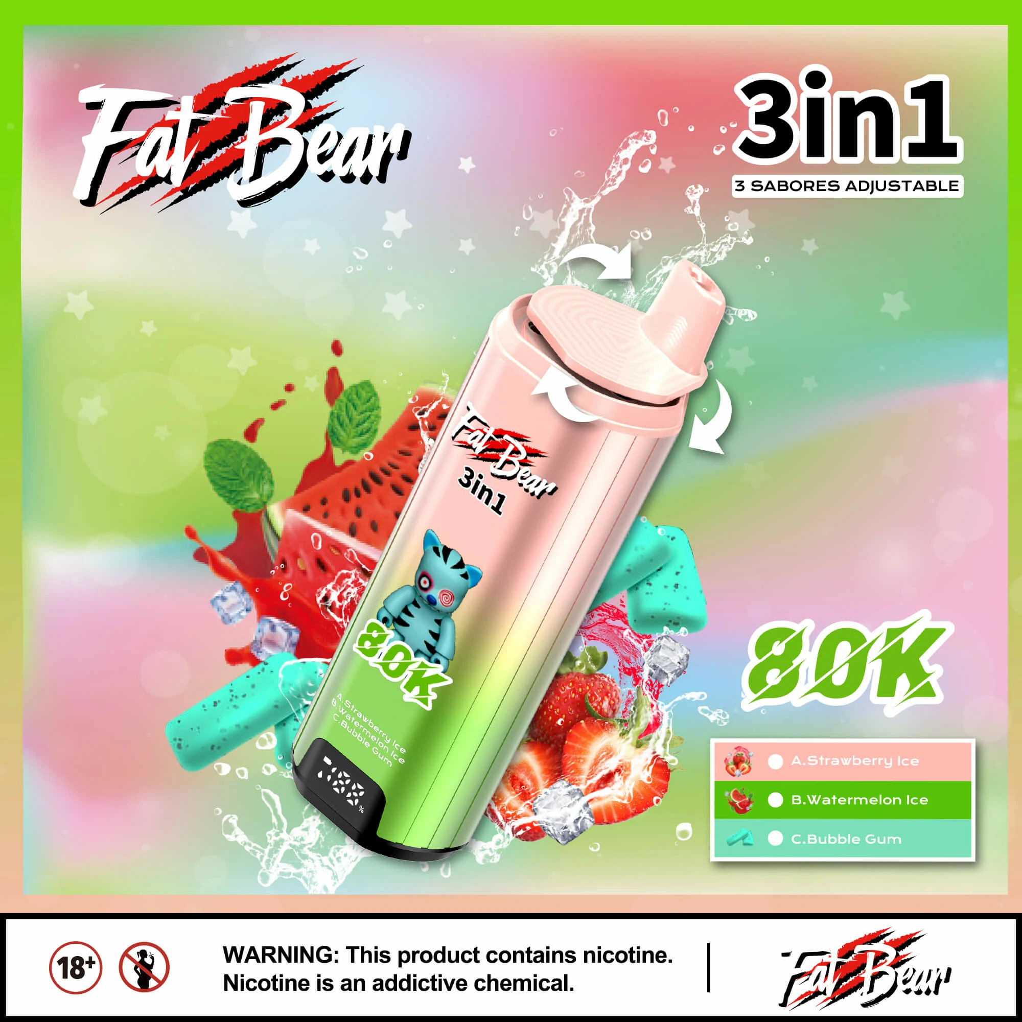 AIVONO AIM FAT BEAR 80000パフ 3-in-1 使い捨て電子タバコ - image 2