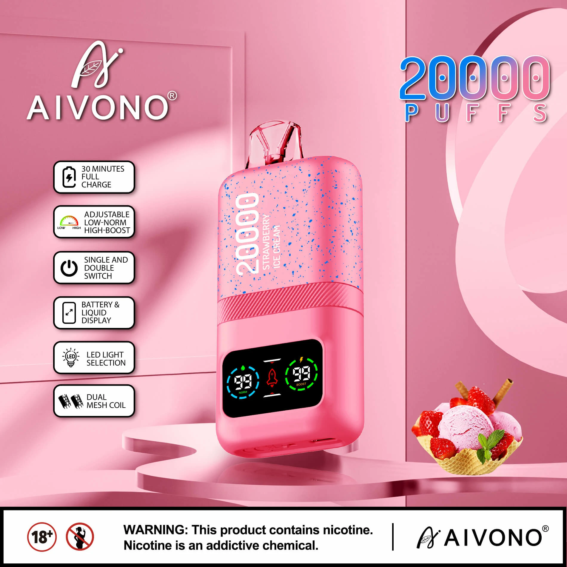 AIVONO AIM MAGIC 20000パフ 使い捨て電子タバコ - image 2