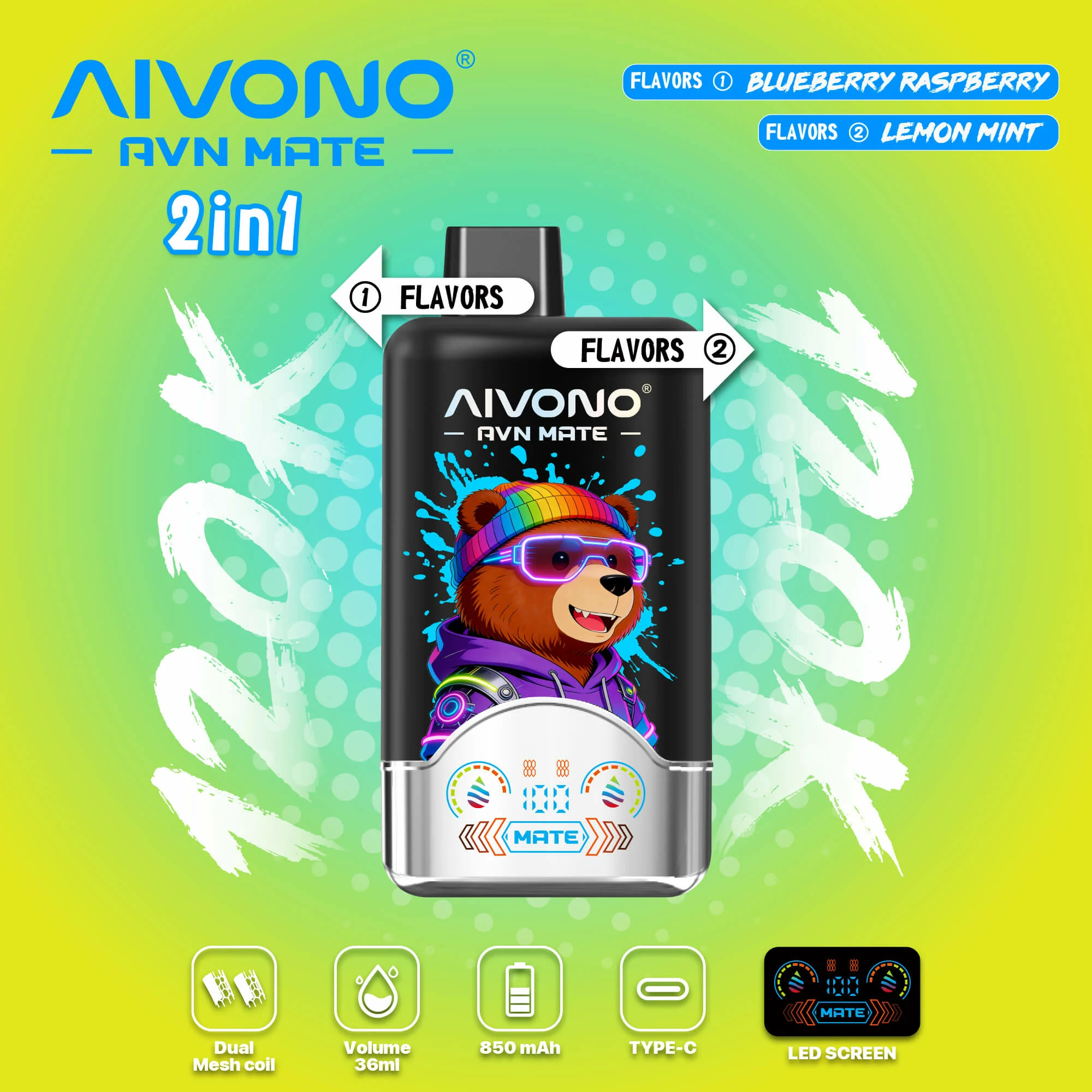 AIVONO AVN MATE 120000パフ 2-in-1 使い捨て電子タバコ - image 7