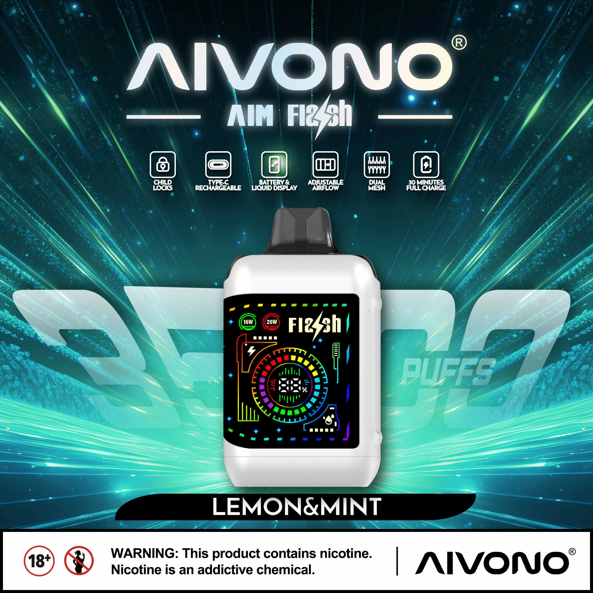 AIVONO FLASH 35000パフ 使い捨て電子タバコ - image 2