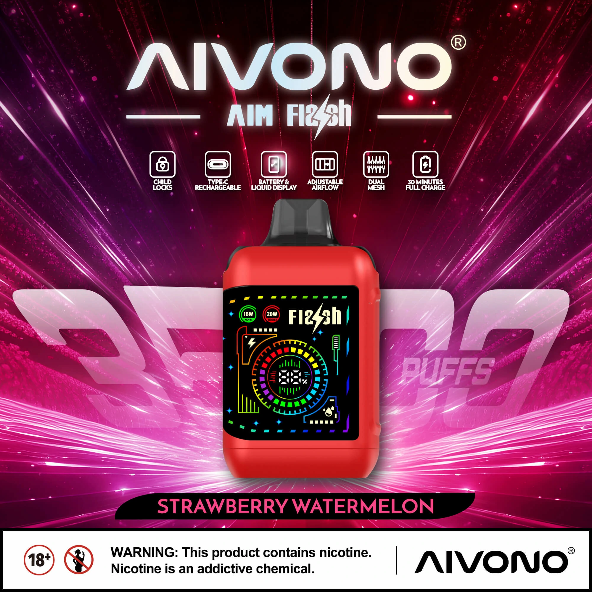 AIVONO FLASH 35000パフ 使い捨て電子タバコ - image 3