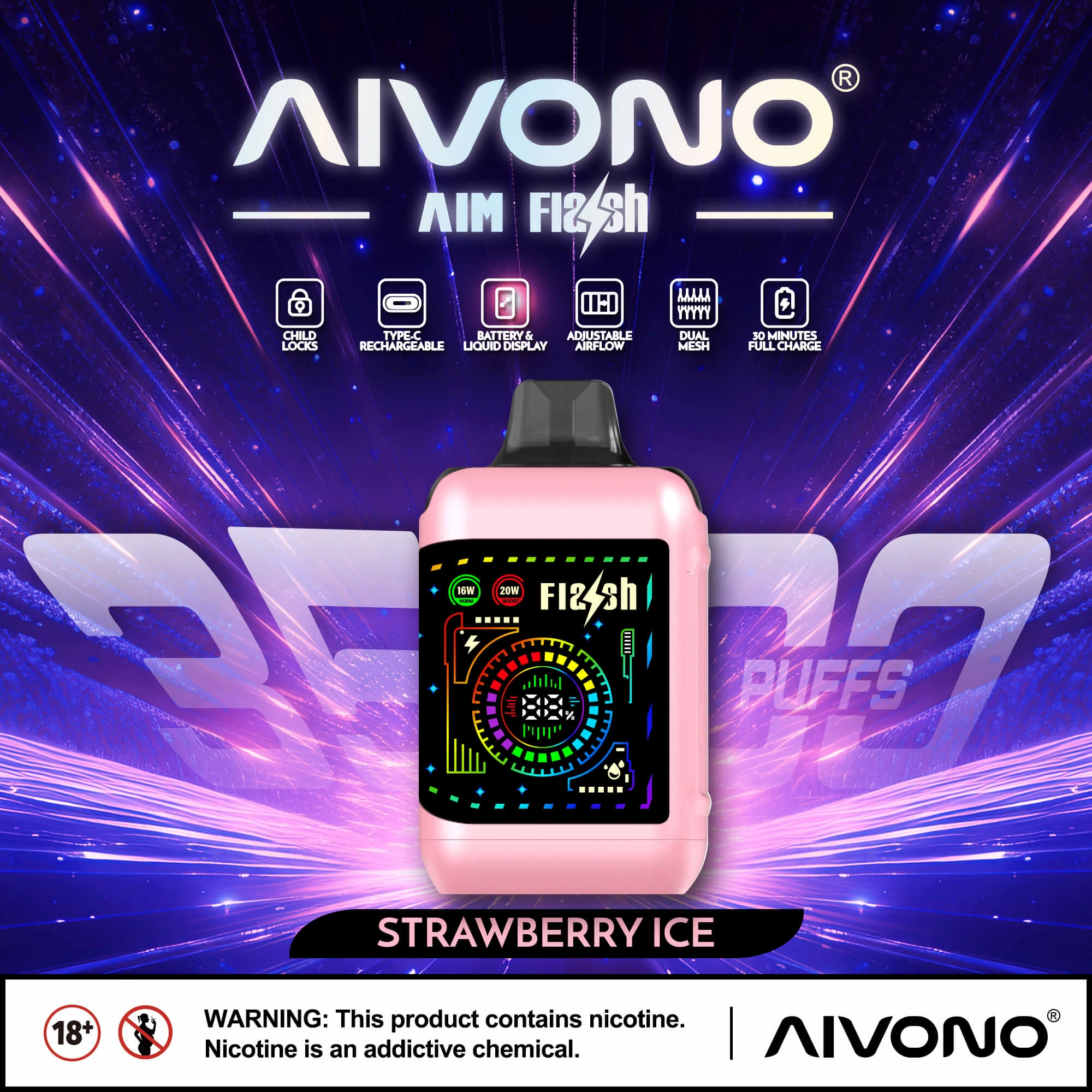 AIVONO FLASH 35000パフ 使い捨て電子タバコ - image 5