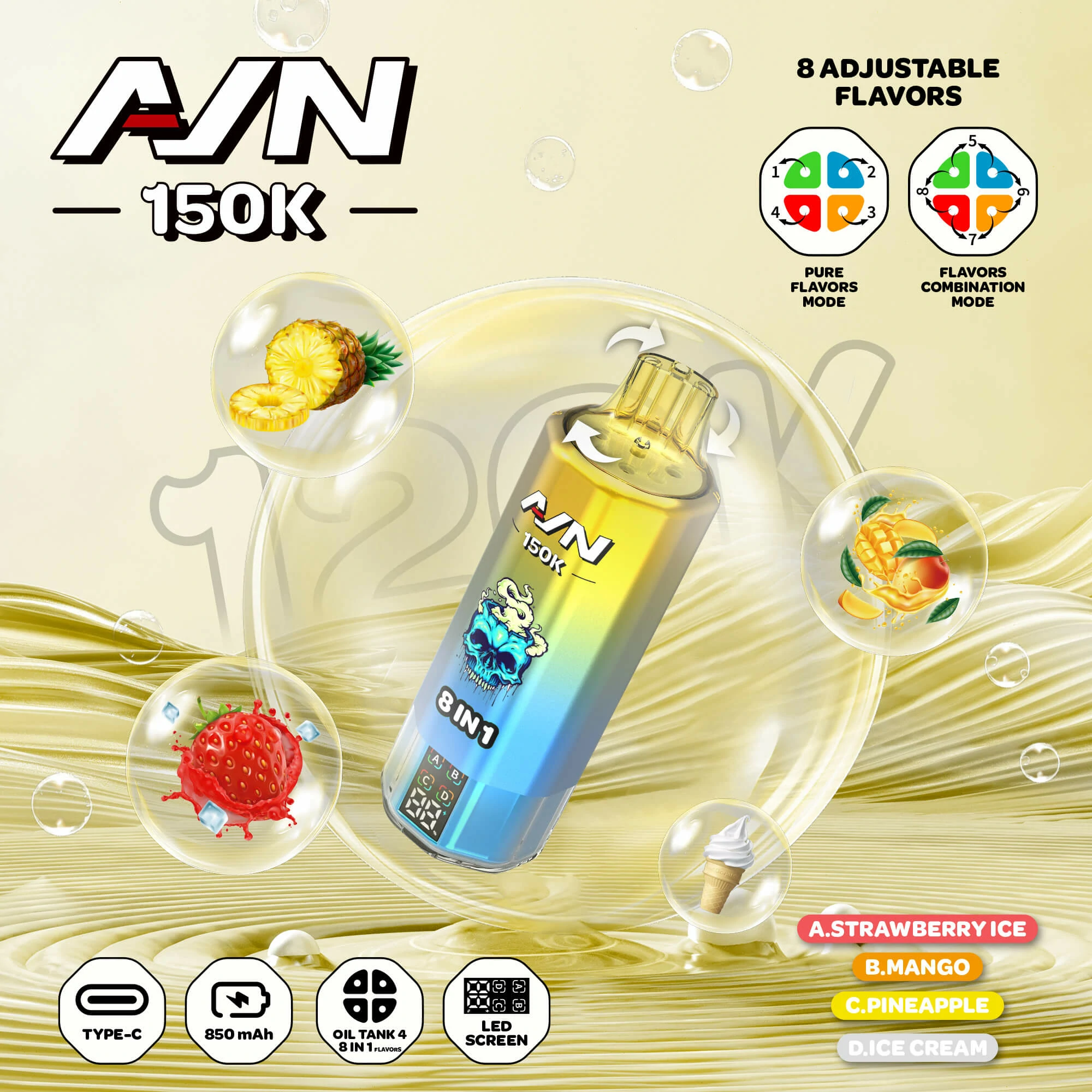 AIVONO AIM AVN 150000パフ 4-in-1 使い捨て電子タバコ - image 4