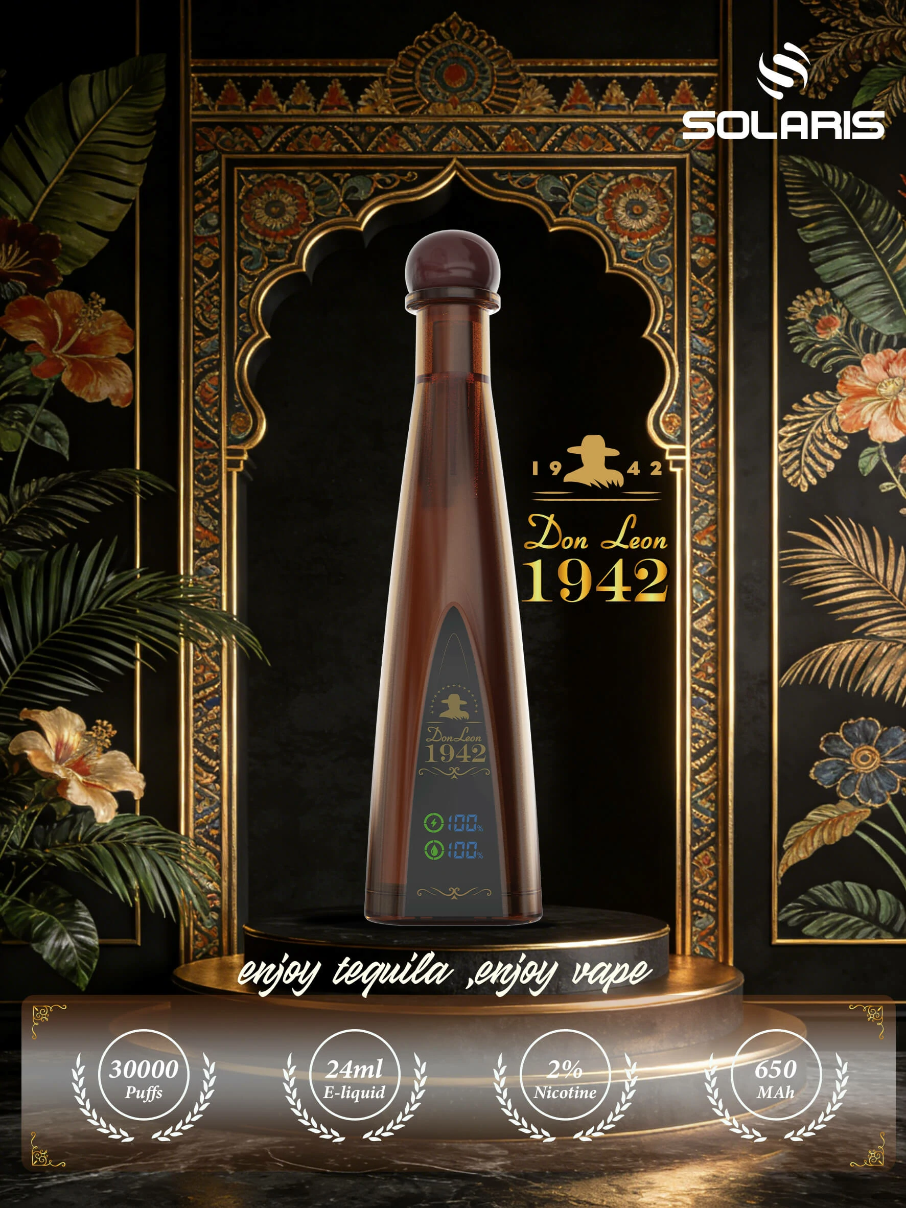 Azul Solaris Tequila Don Leon 1942 30000パフ 使い捨て電子タバコ