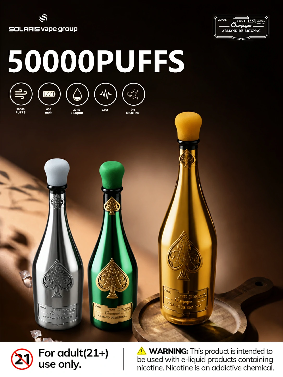 Azul Solaris Champagne 50000パフ 使い捨て電子タバコ