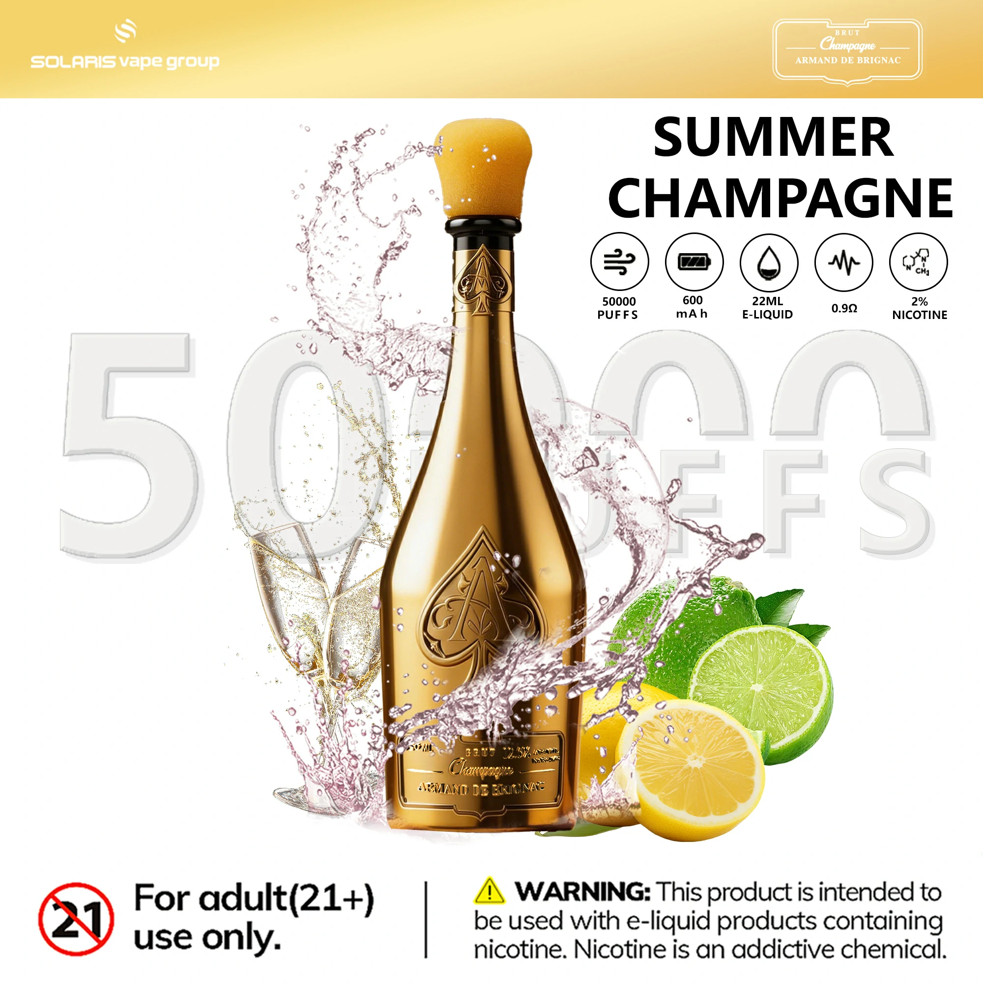 Azul Solaris Champagne 50000パフ 使い捨て電子タバコ - image 5