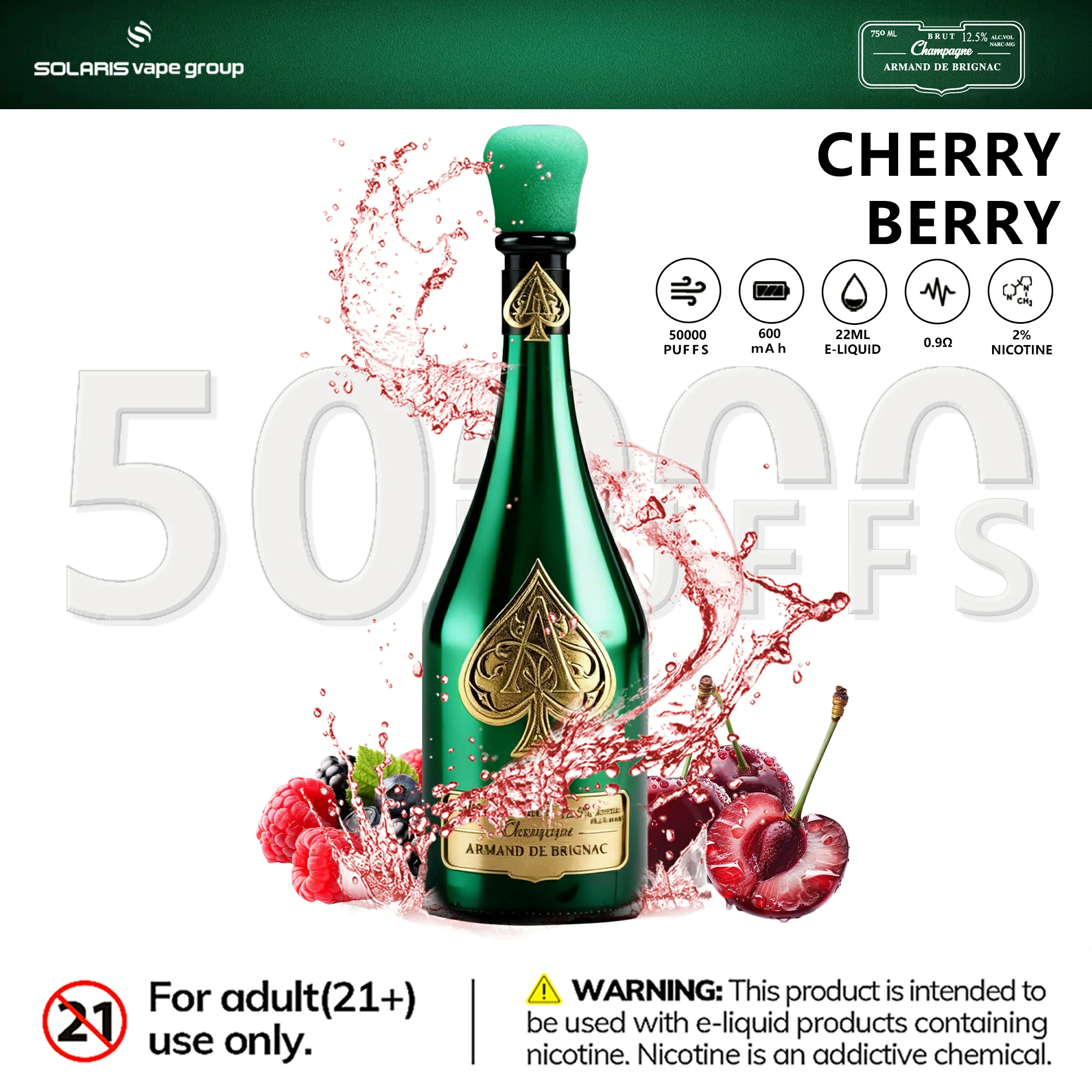 Azul Solaris Champagne 50000パフ 使い捨て電子タバコ - image 6