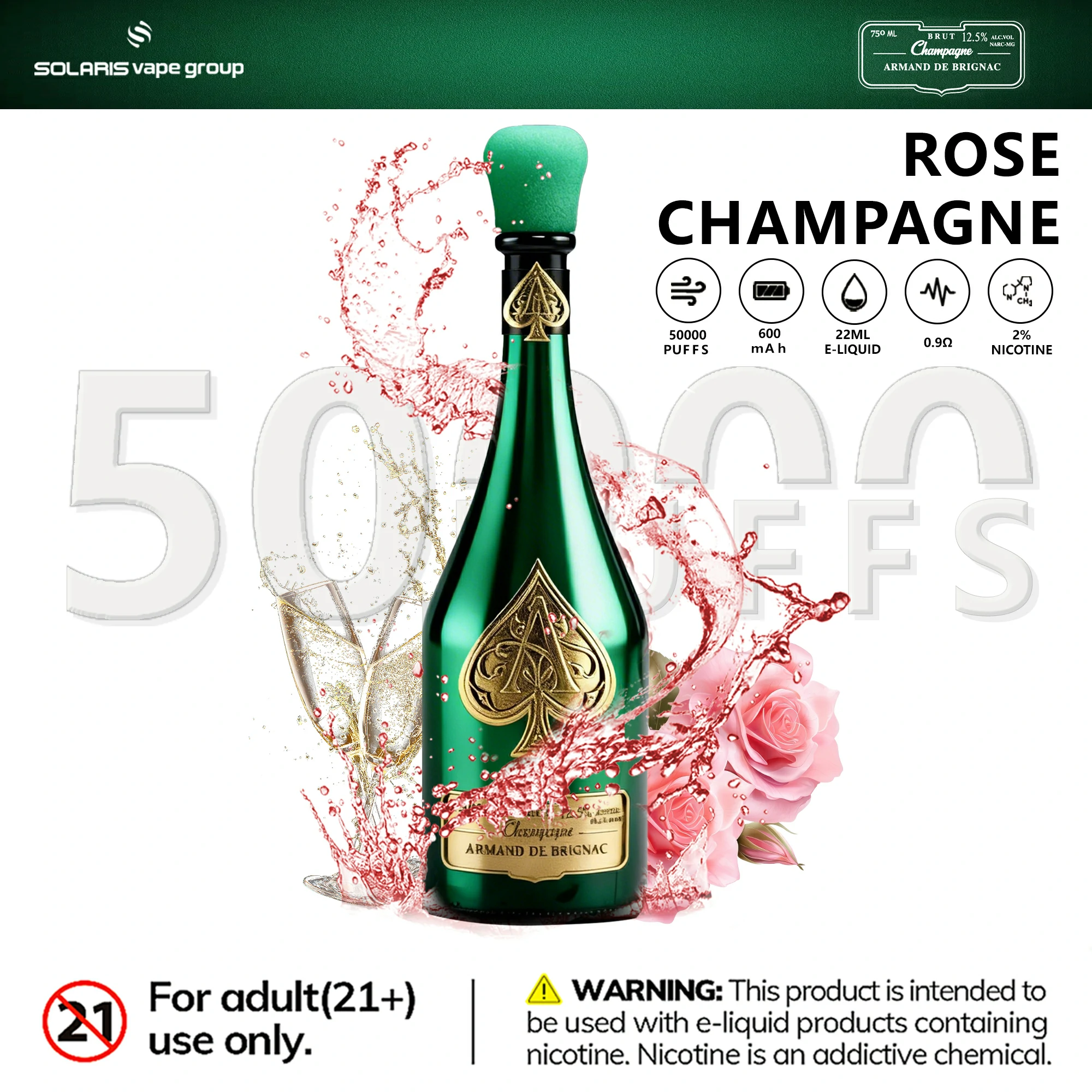Azul Solaris Champagne 50000パフ 使い捨て電子タバコ - image 7