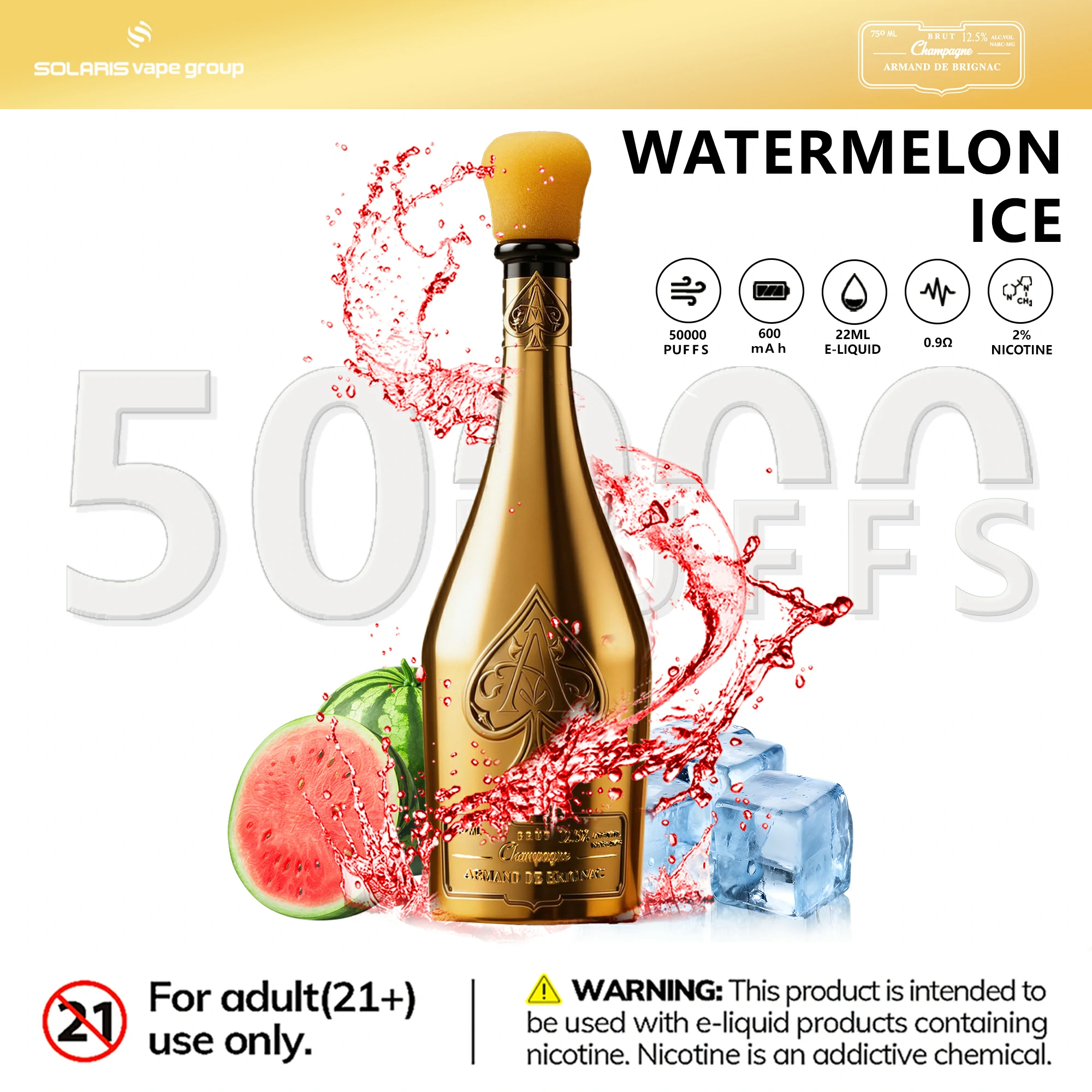 Azul Solaris Champagne 50000パフ 使い捨て電子タバコ - image 3