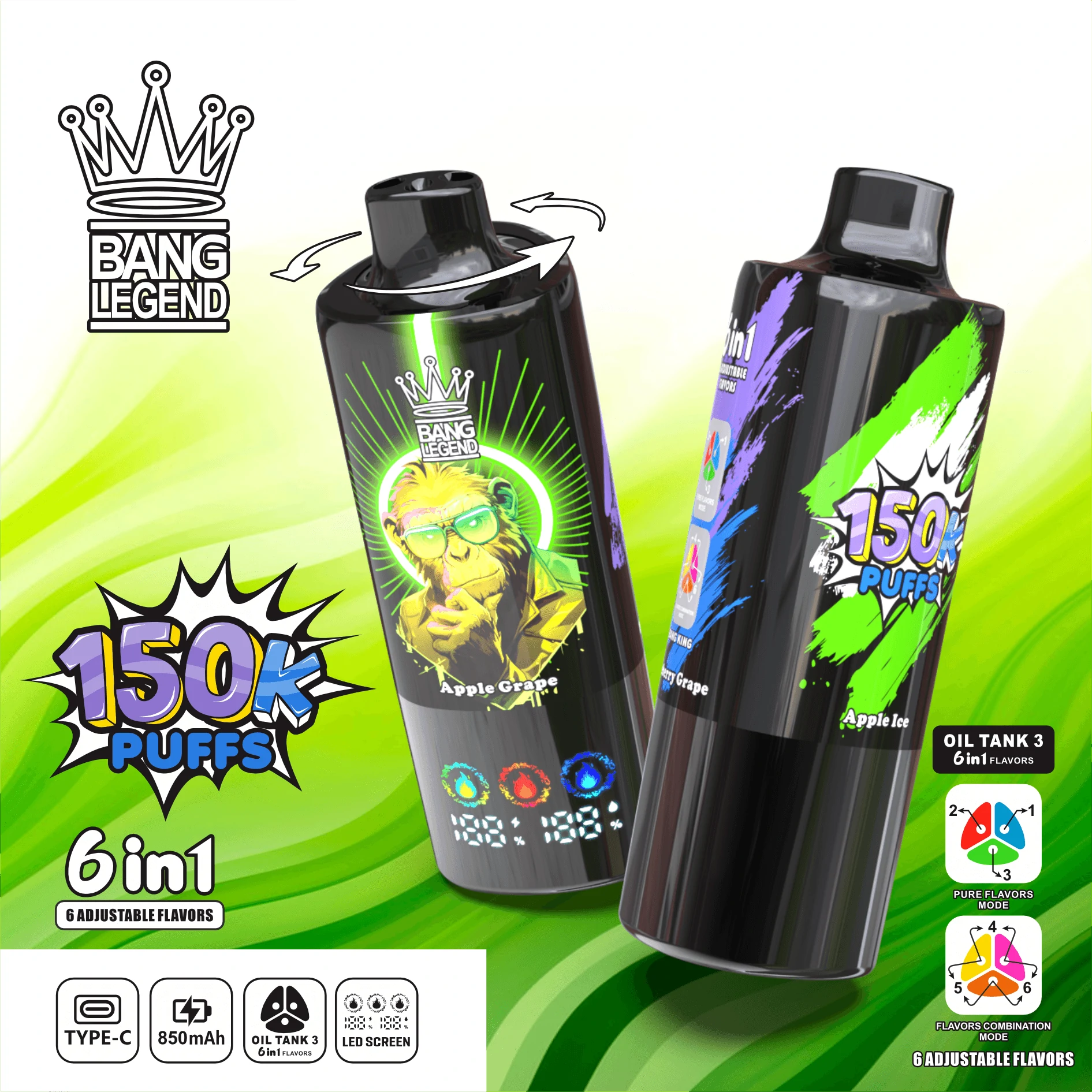 Bang Legend 150000パフ 使い捨て電子タバコ - image 4