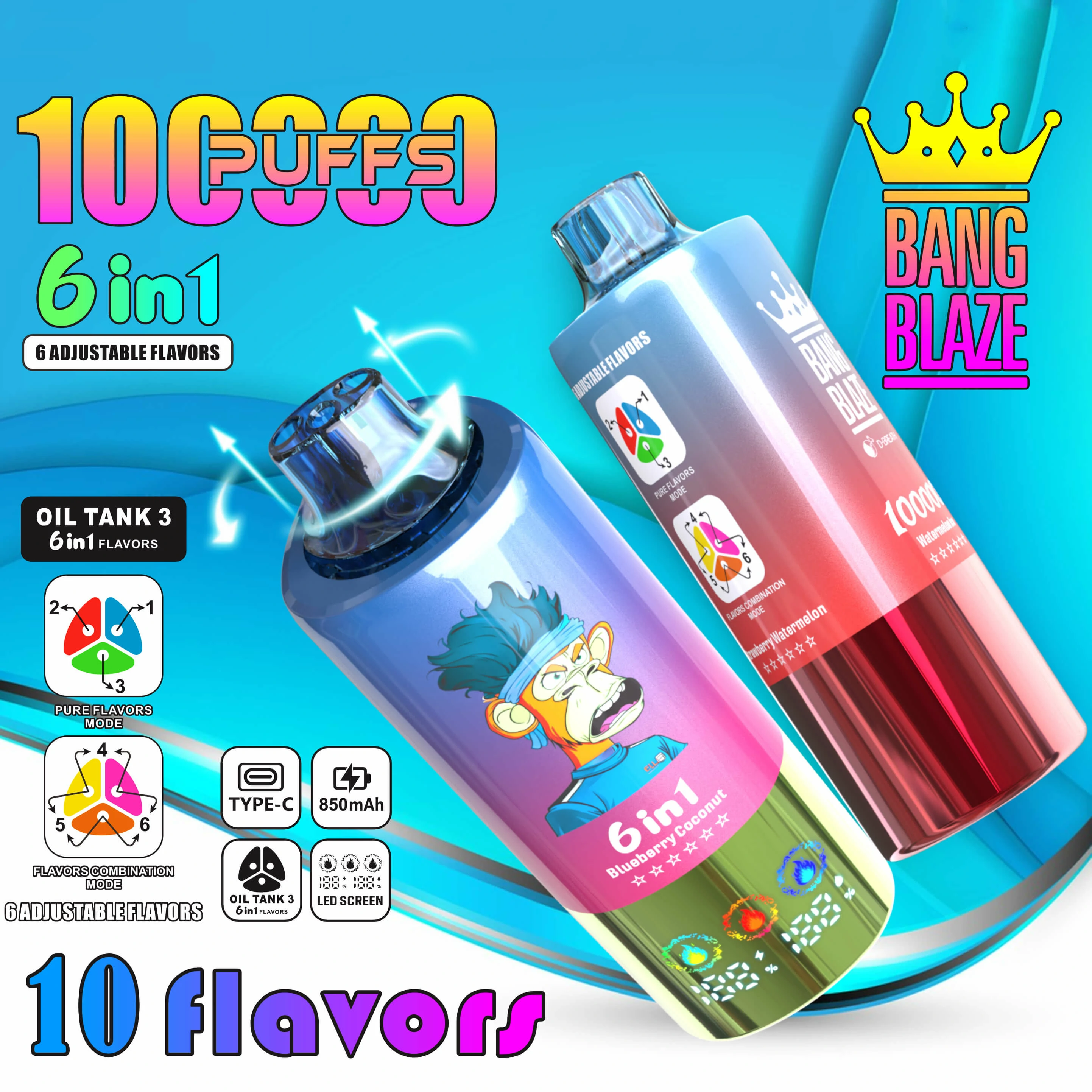Bang Blaze 100000パフ 6-in-1 使い捨て電子タバコ - image 3
