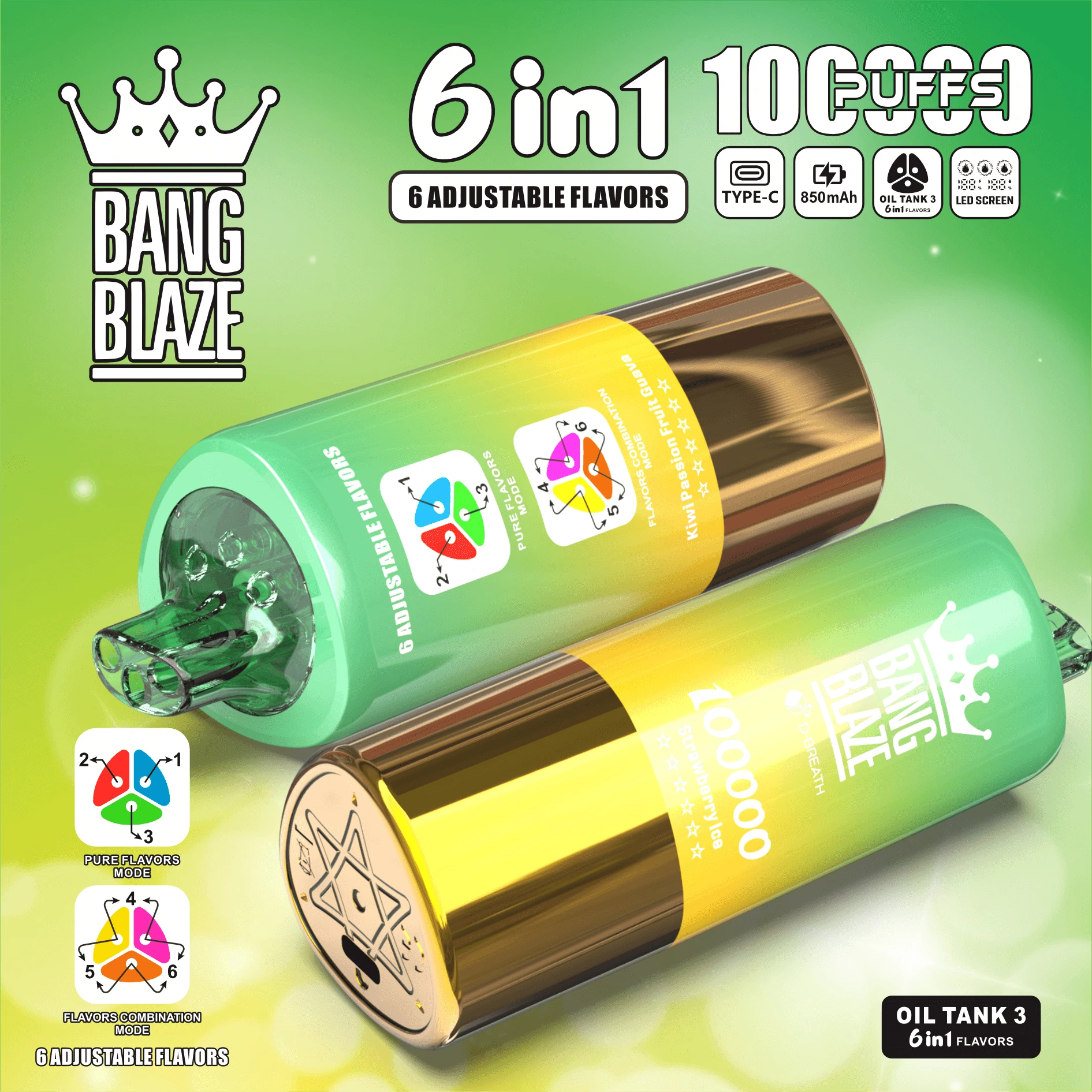 Bang Blaze 100000パフ 6-in-1 使い捨て電子タバコ - image 4