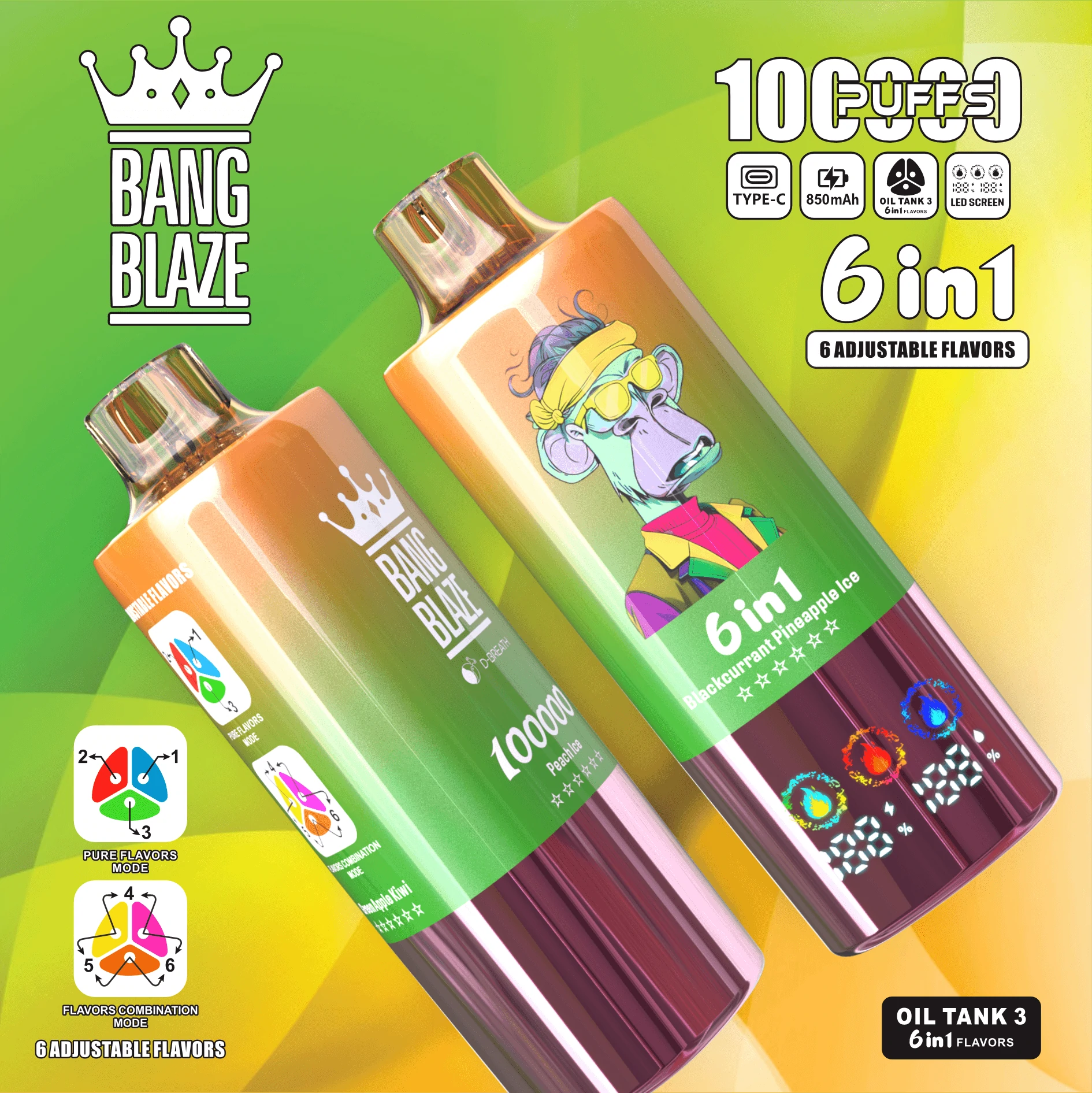 Bang Blaze 100000パフ 6-in-1 使い捨て電子タバコ - image 8