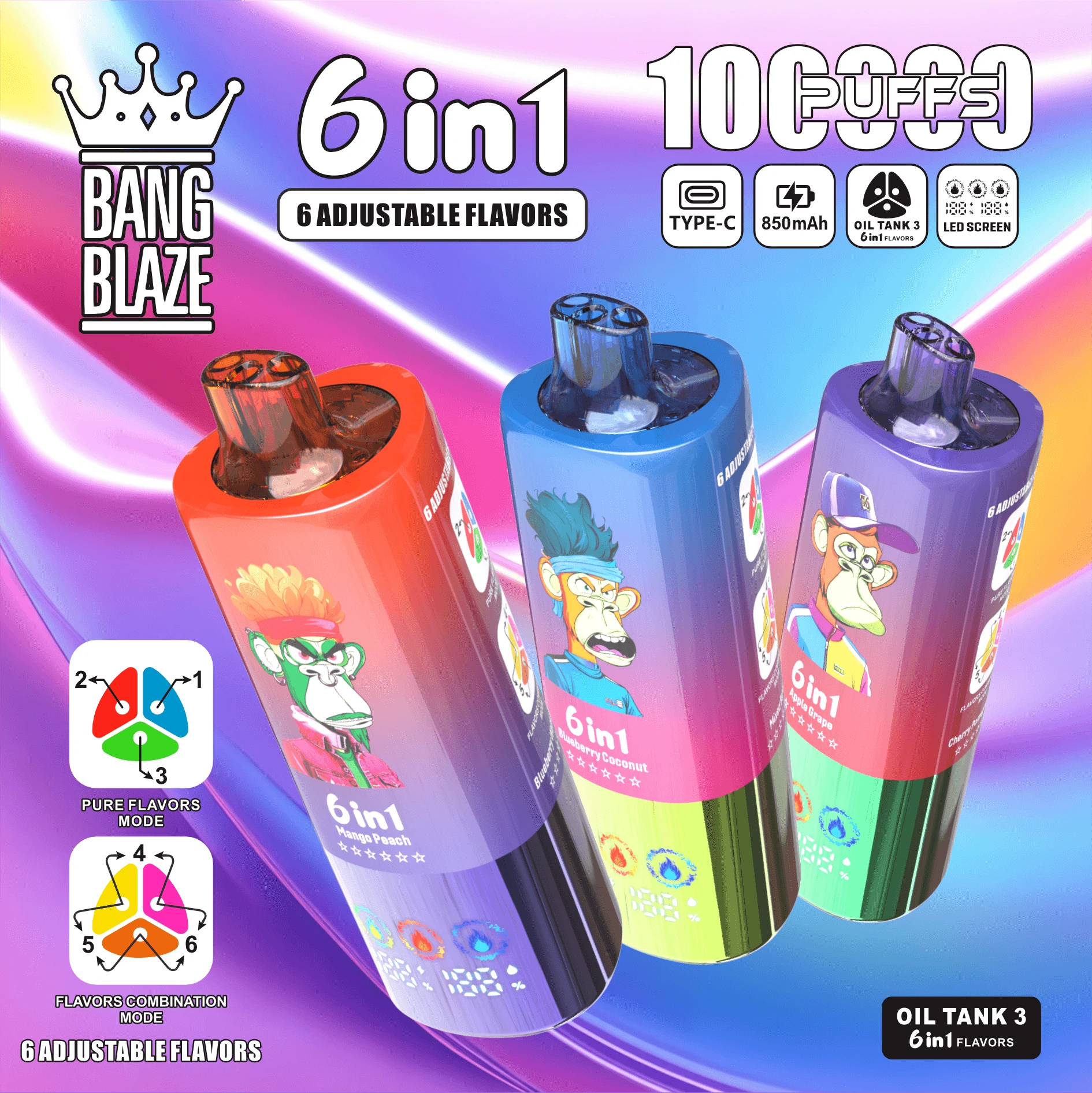 Bang Blaze 100000パフ 6-in-1 使い捨て電子タバコ - image 6