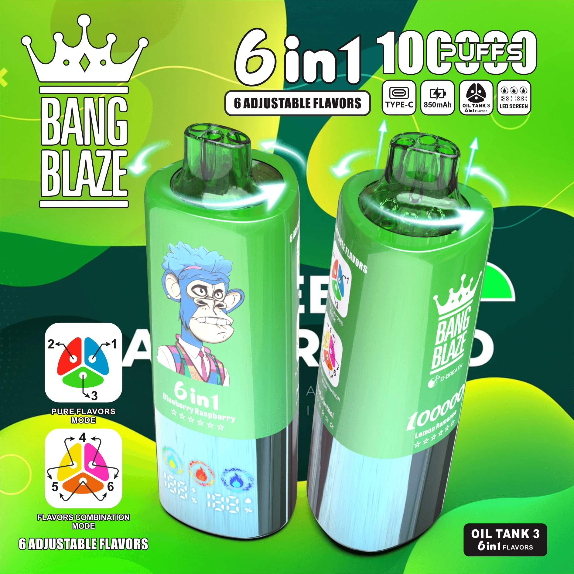 Bang Blaze 100000パフ 6-in-1 使い捨て電子タバコ - image 5