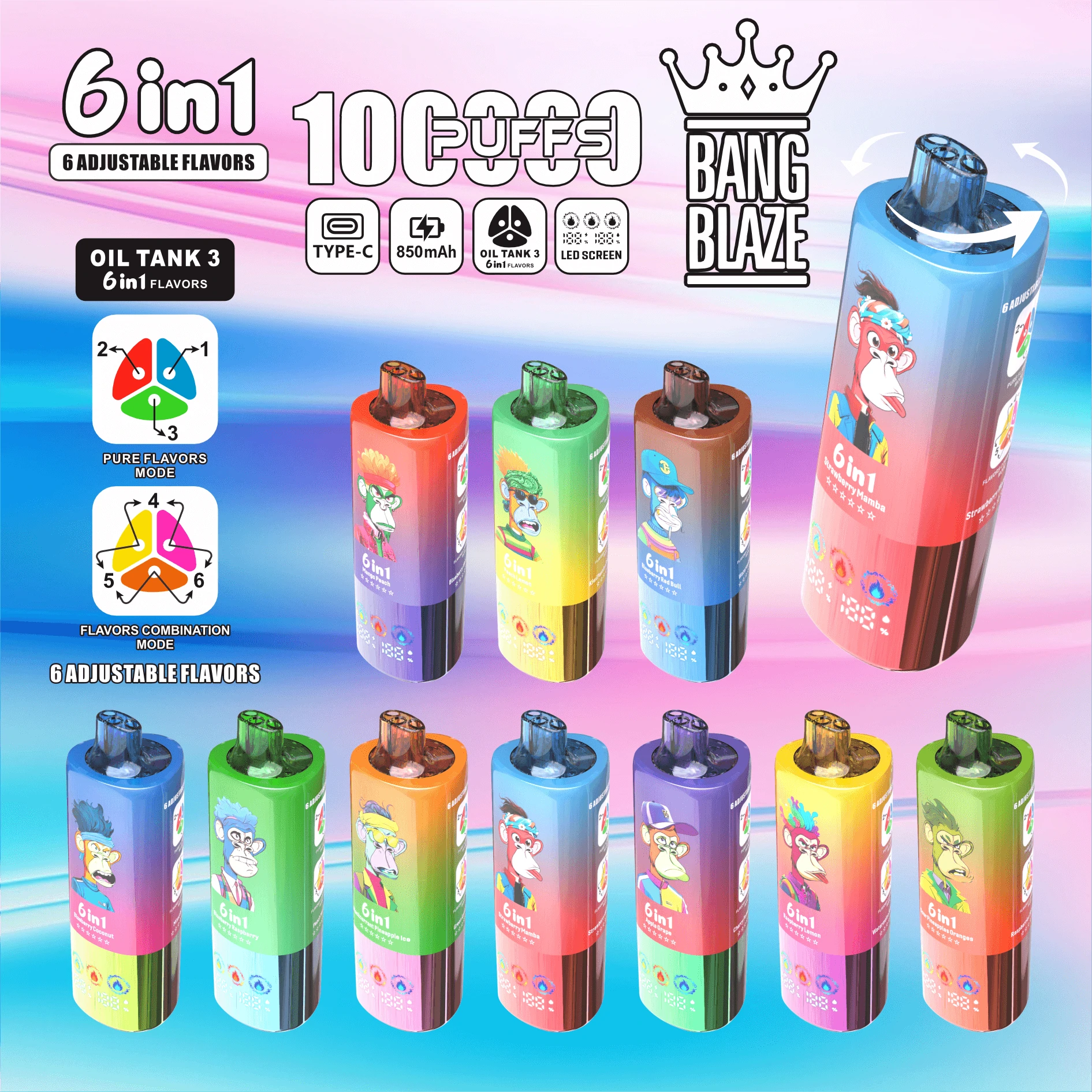 Bang Blaze 100000パフ 6-in-1 使い捨て電子タバコ - image 12