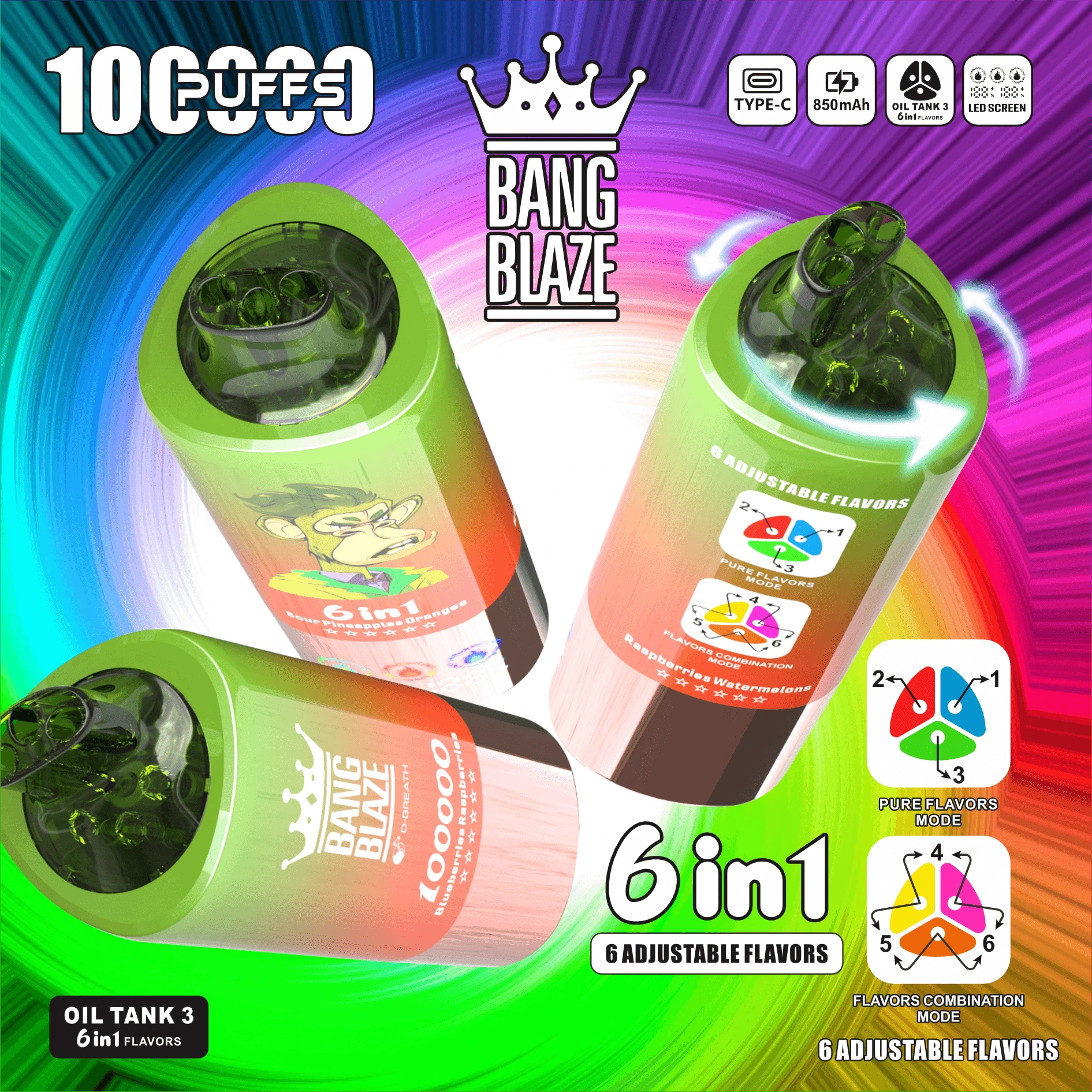 Bang Blaze 100000パフ 6-in-1 使い捨て電子タバコ - image 10