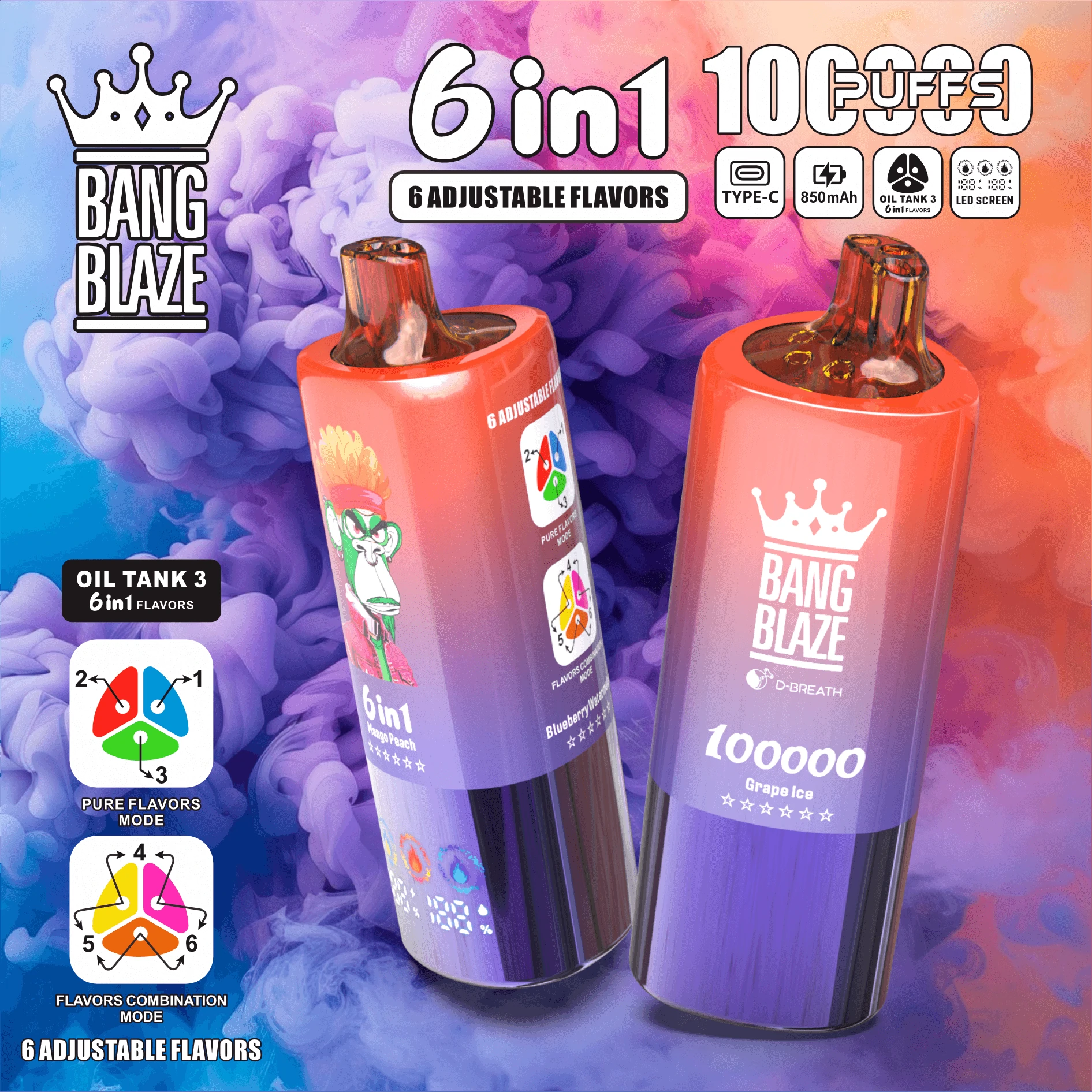 Bang Blaze 100000パフ 6-in-1 使い捨て電子タバコ - image 9