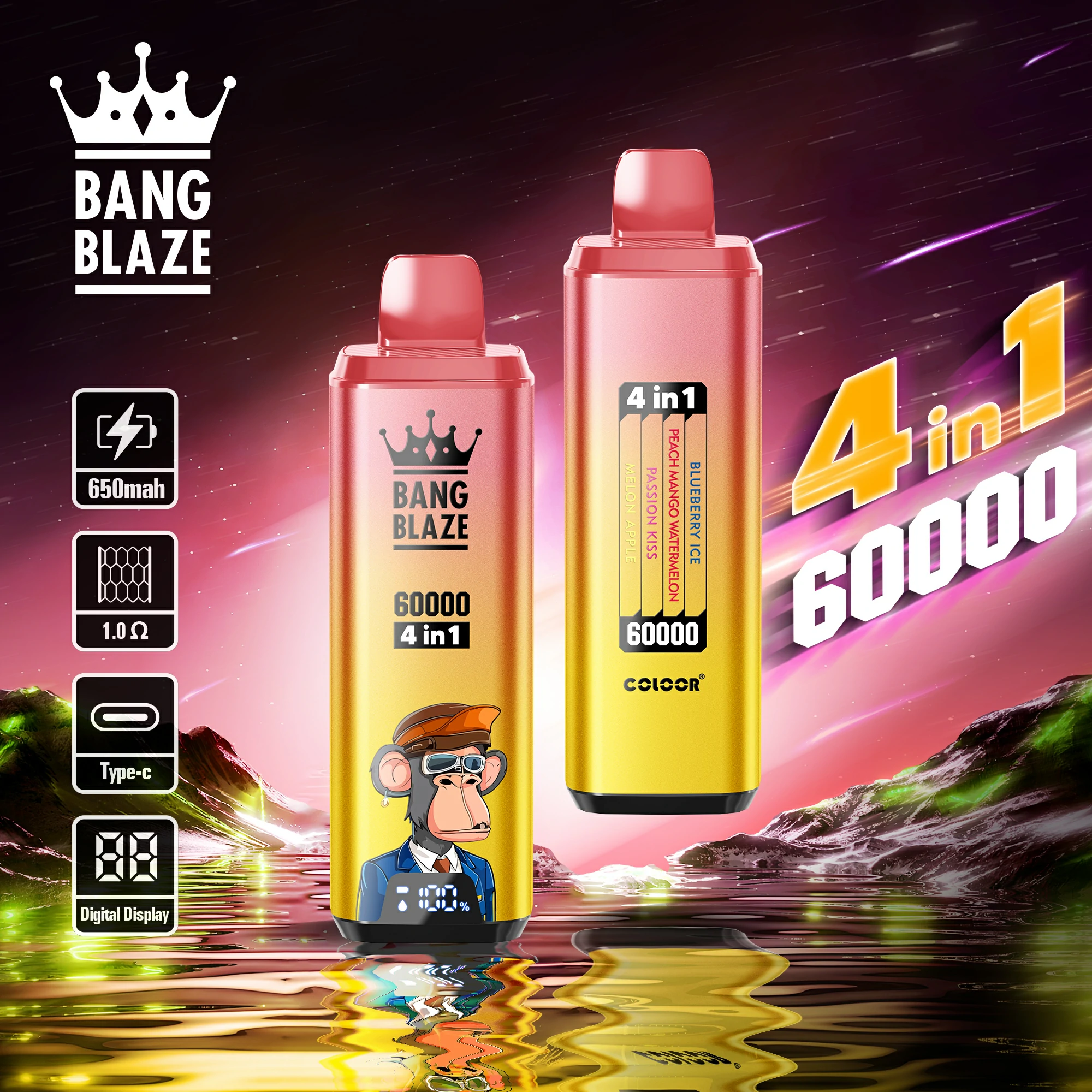Bang Blaze 60000パフ 4-in-1 使い捨て電子タバコ - image 3