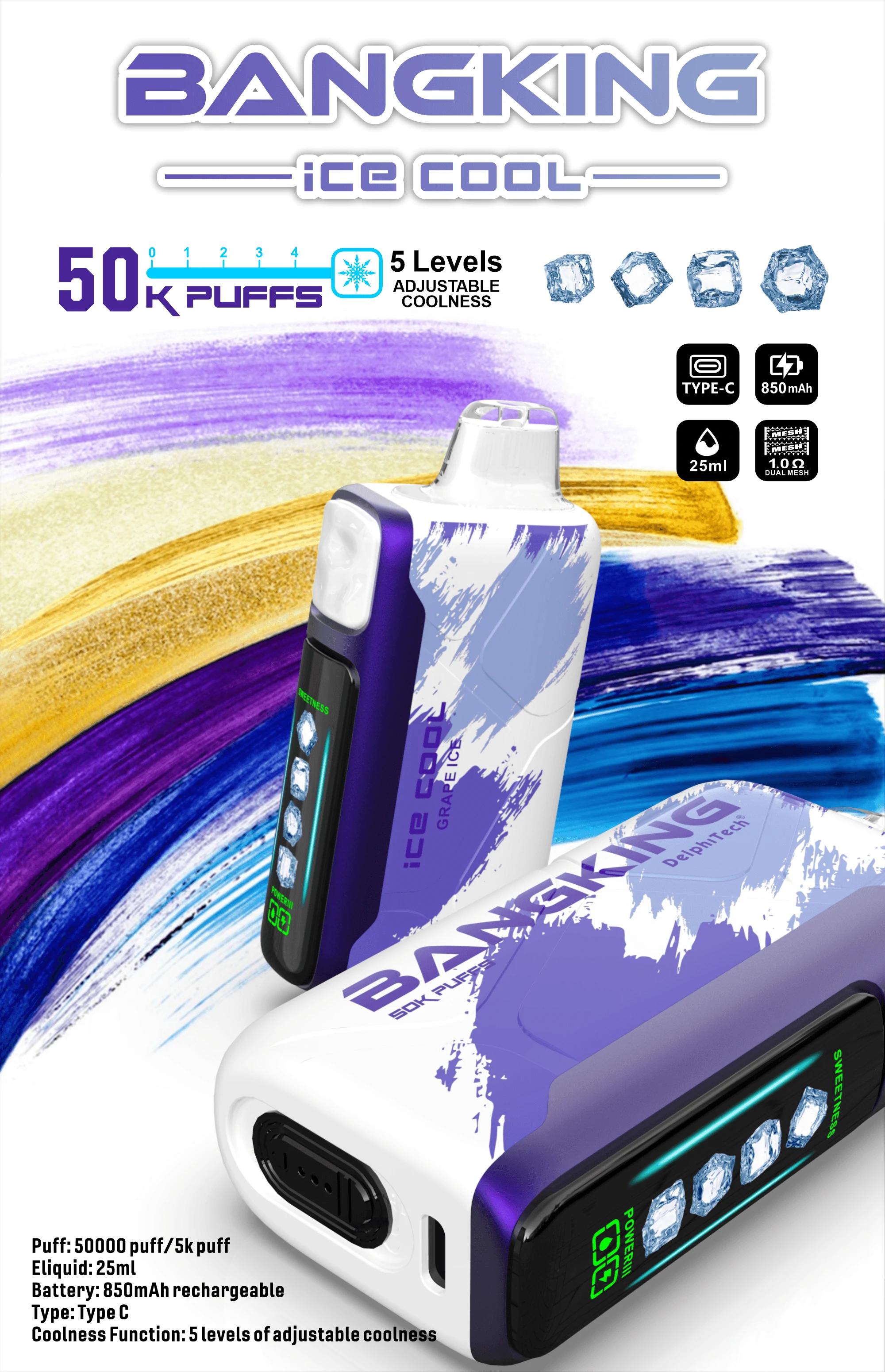 Bang King Ice Cool 60000パフ 使い捨て電子タバコ - image 8