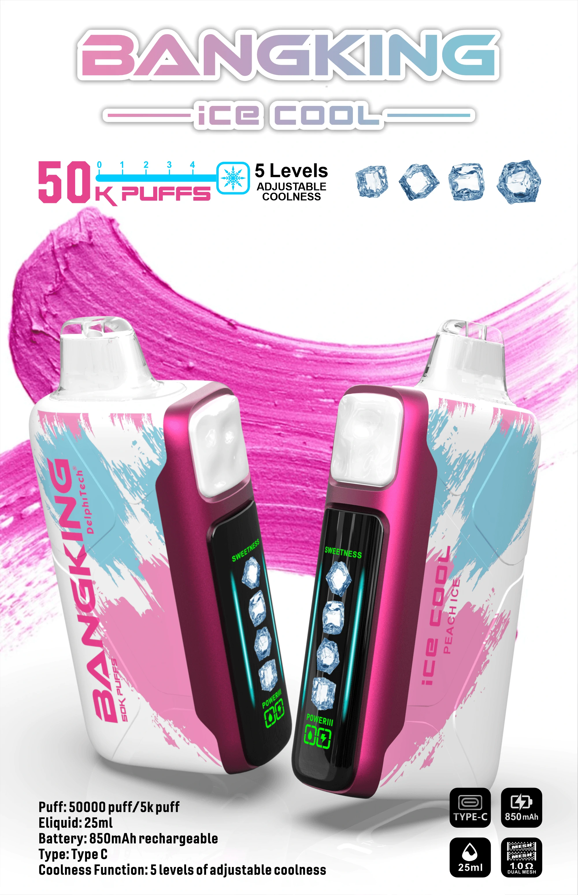 Bang King Ice Cool 60000パフ 使い捨て電子タバコ - image 5