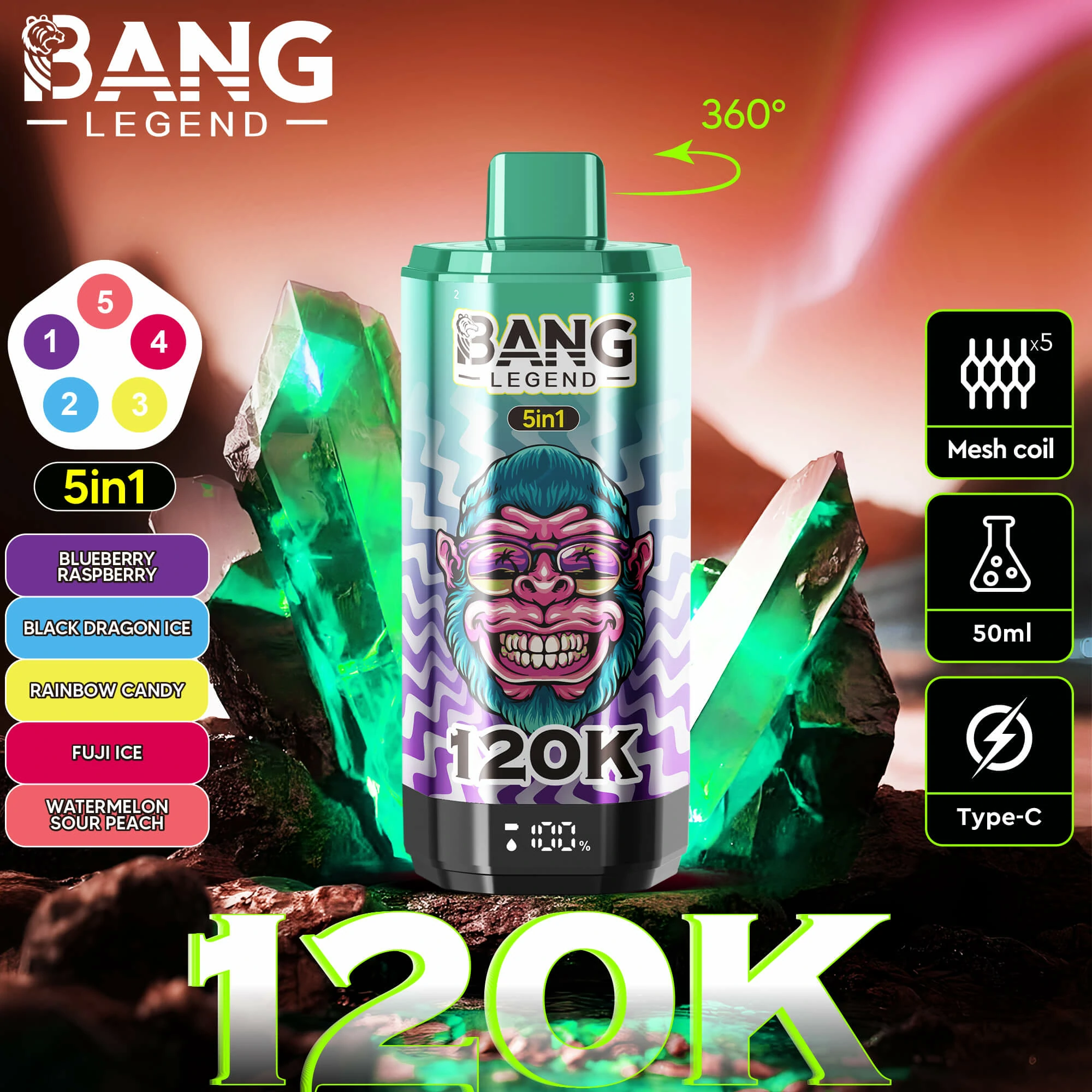 Bang Legend 120000パフ 使い捨て電子タバコ - image 2