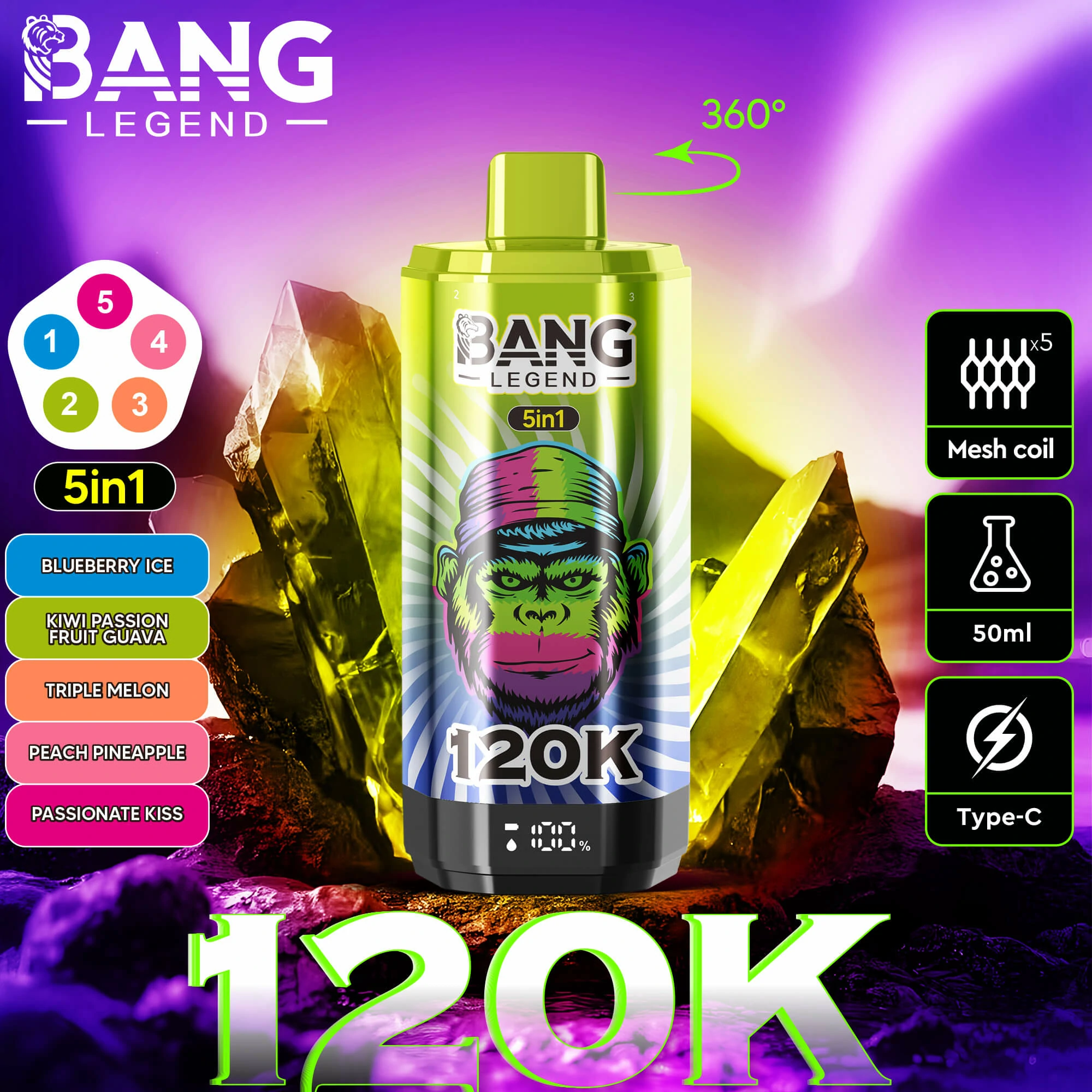 Bang Legend 120000パフ 使い捨て電子タバコ - image 4