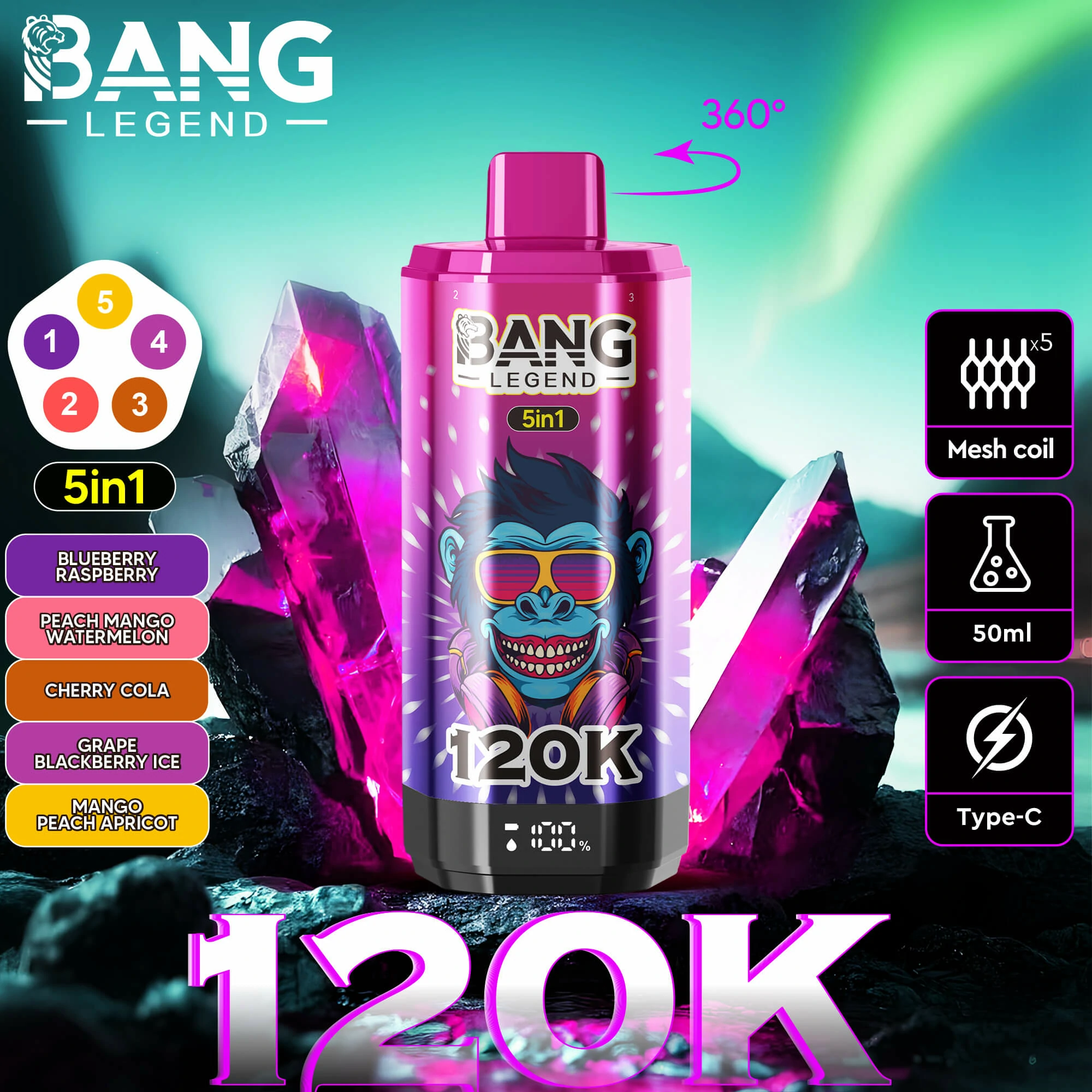 Bang Legend 120000パフ 使い捨て電子タバコ - image 3