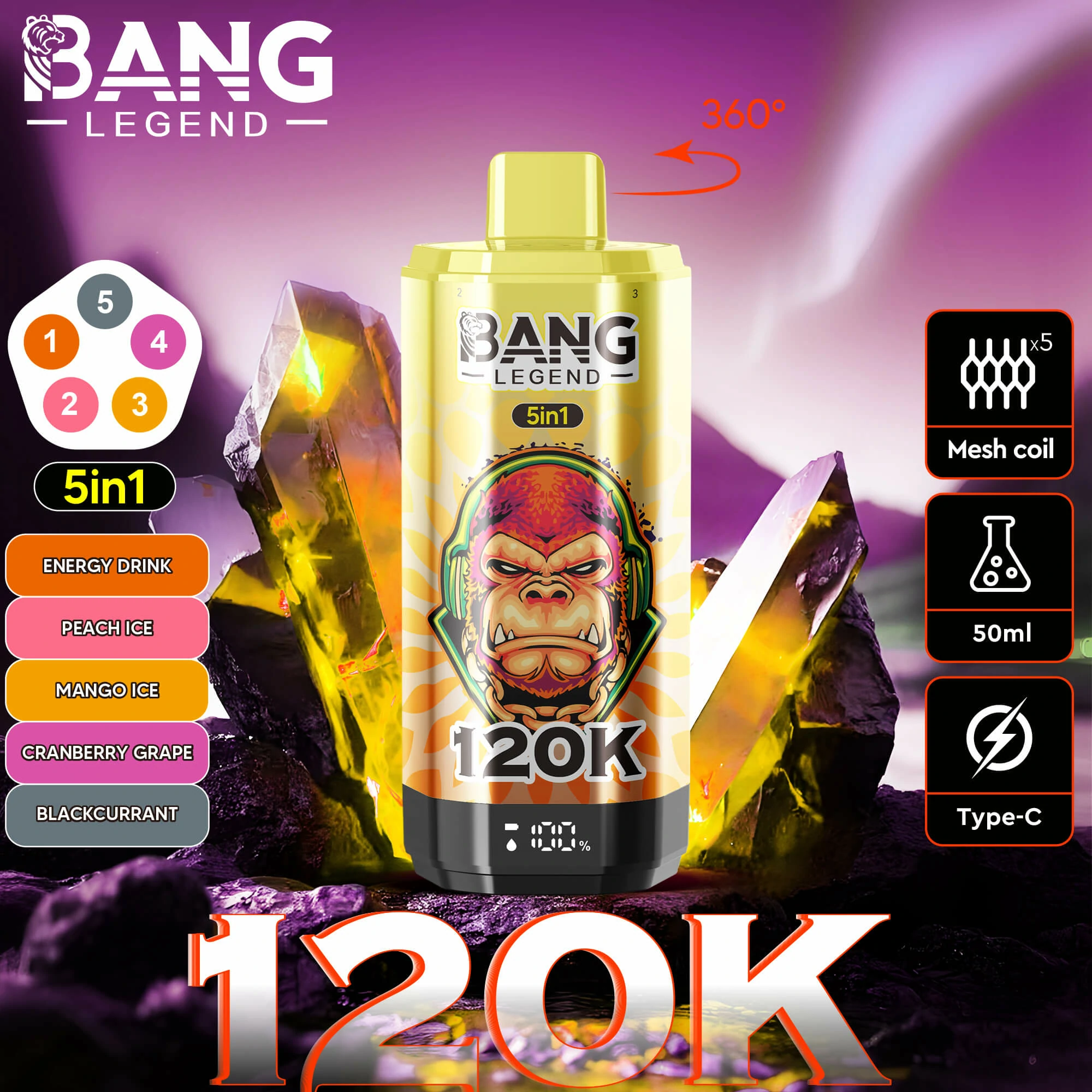 Bang Legend 120000パフ 使い捨て電子タバコ - image 5