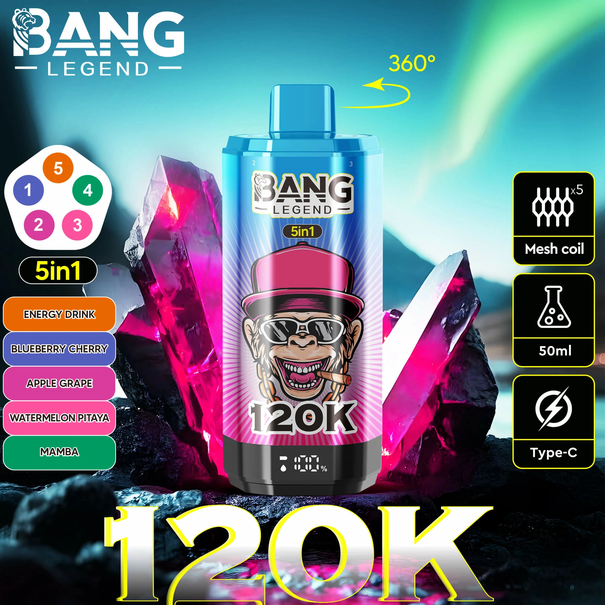 Bang Legend 120000パフ 使い捨て電子タバコ - image 7
