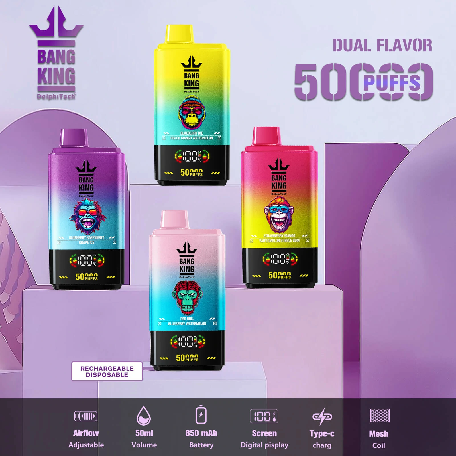 Bang King Twins 50000パフ 使い捨て電子タバコ - image 3