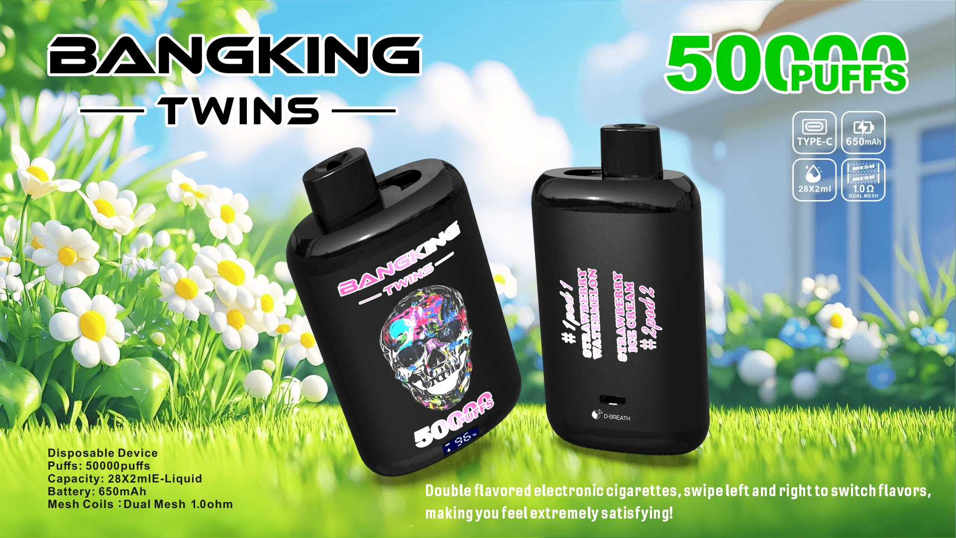 Bang King Twins 50000パフ 使い捨て電子タバコ - image 8