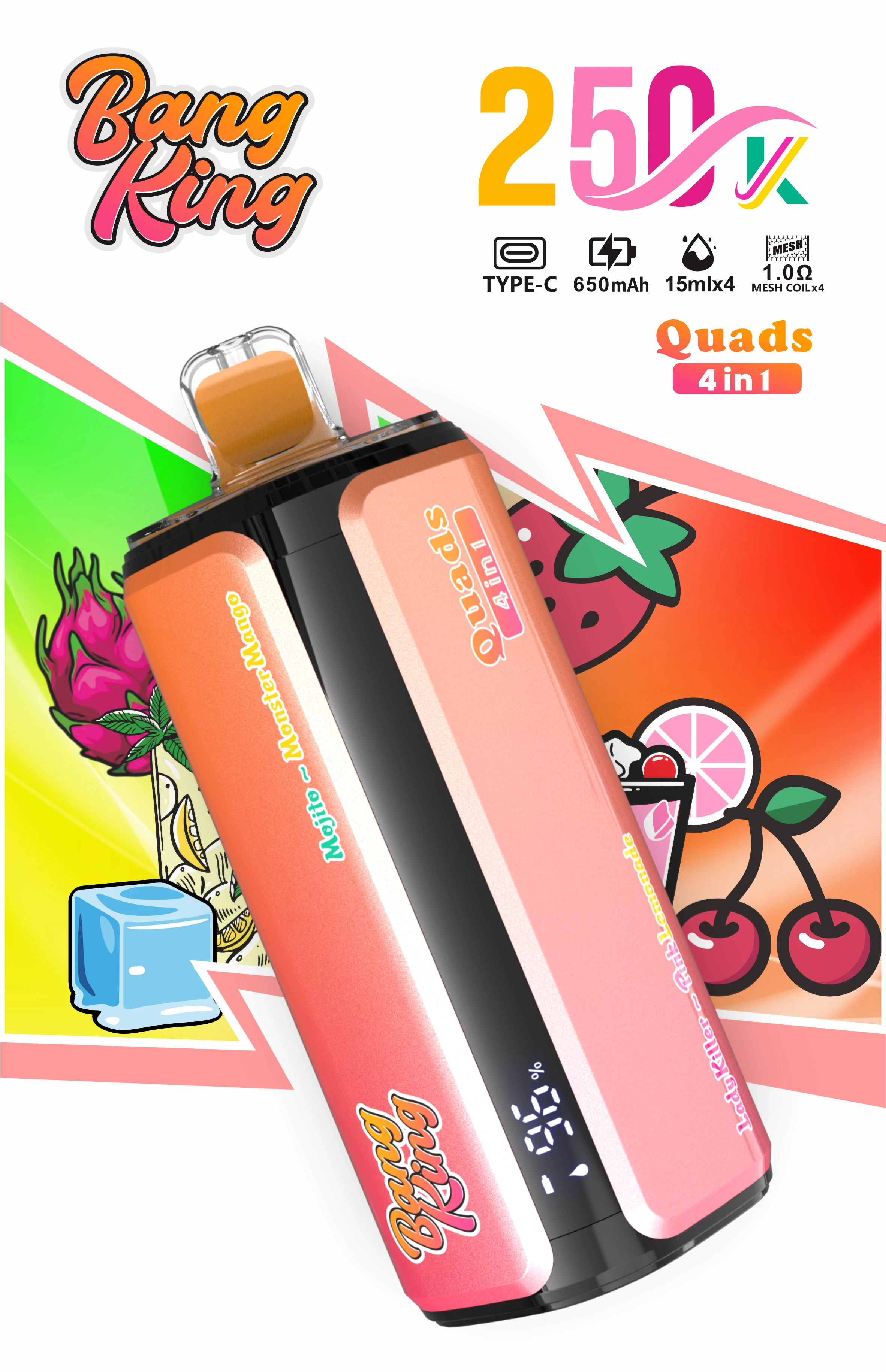 Bang King Quads 250000パフ 4-in-1 使い捨て電子タバコ - image 10