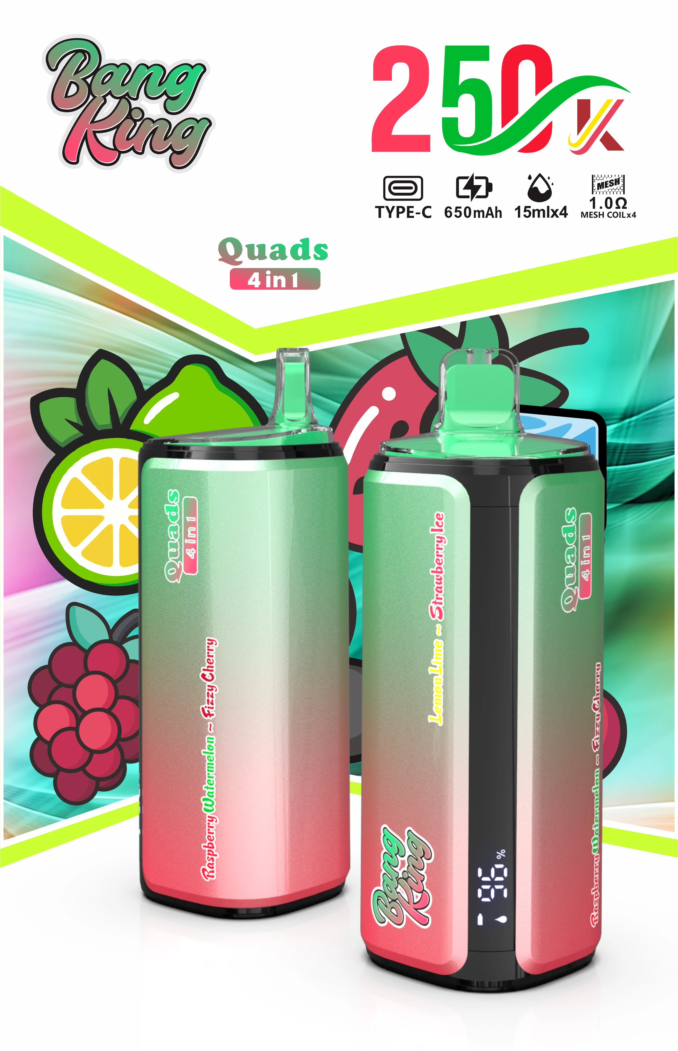 Bang King Quads 250000パフ 4-in-1 使い捨て電子タバコ - image 7