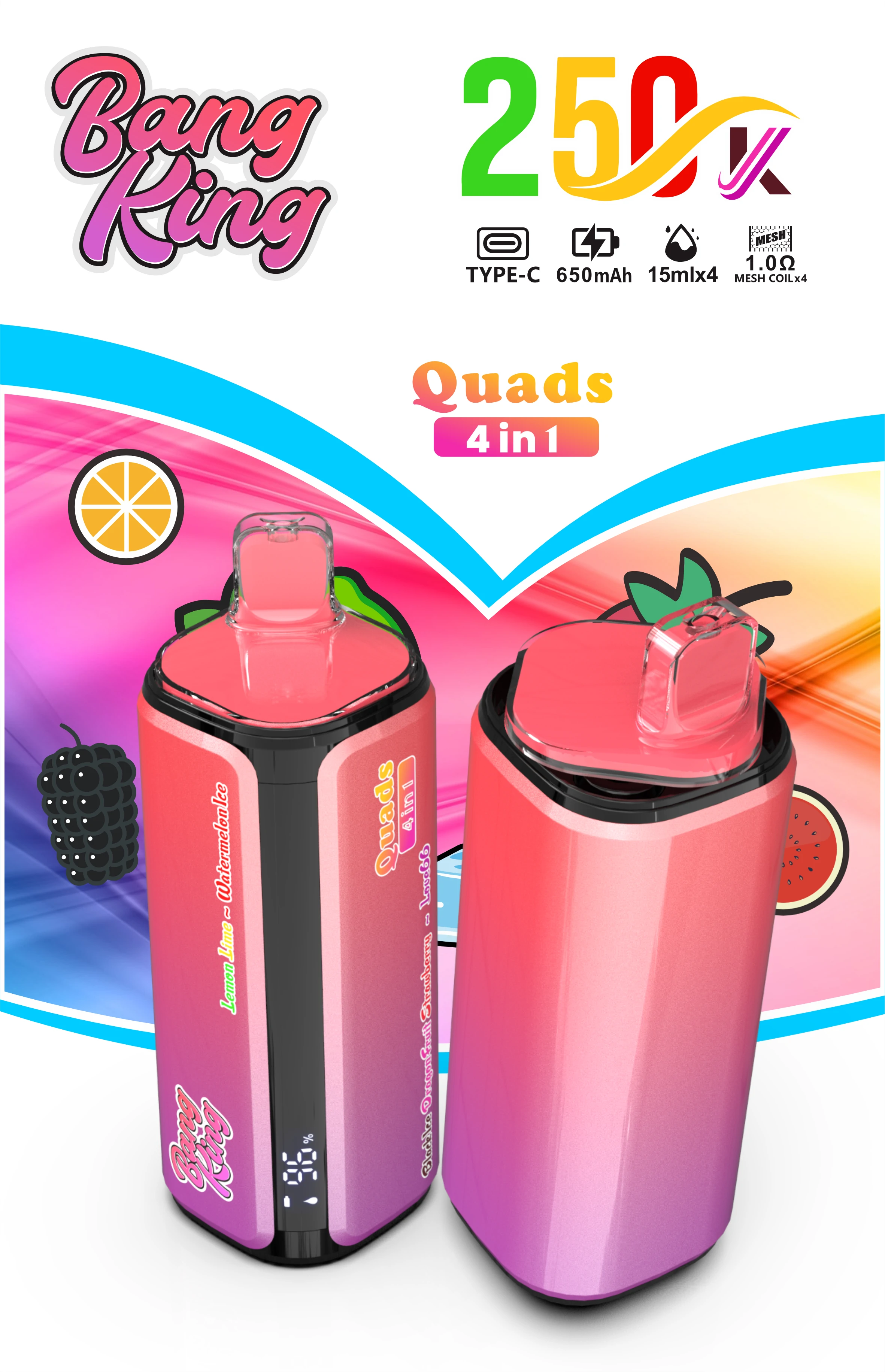 Bang King Quads 250000パフ 4-in-1 使い捨て電子タバコ - image 3