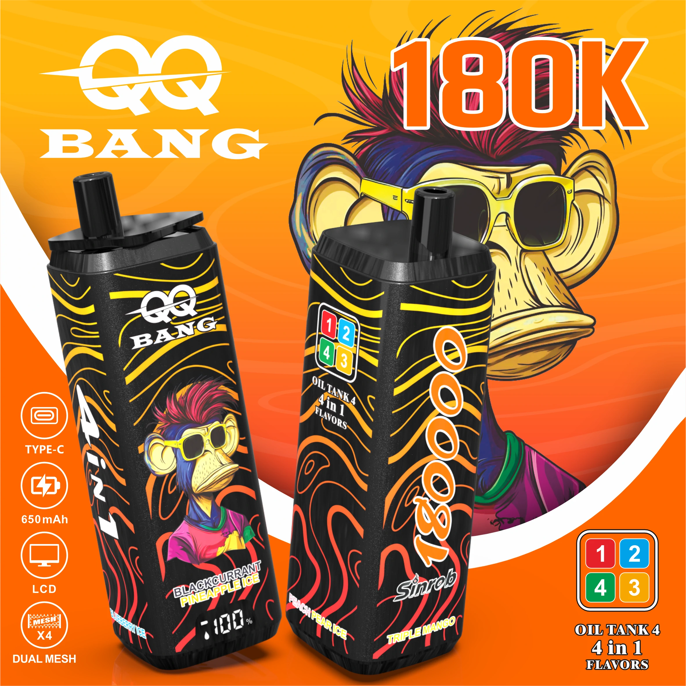 BANG QQ 180000パフ 4-in-1 使い捨て電子タバコ - image 5
