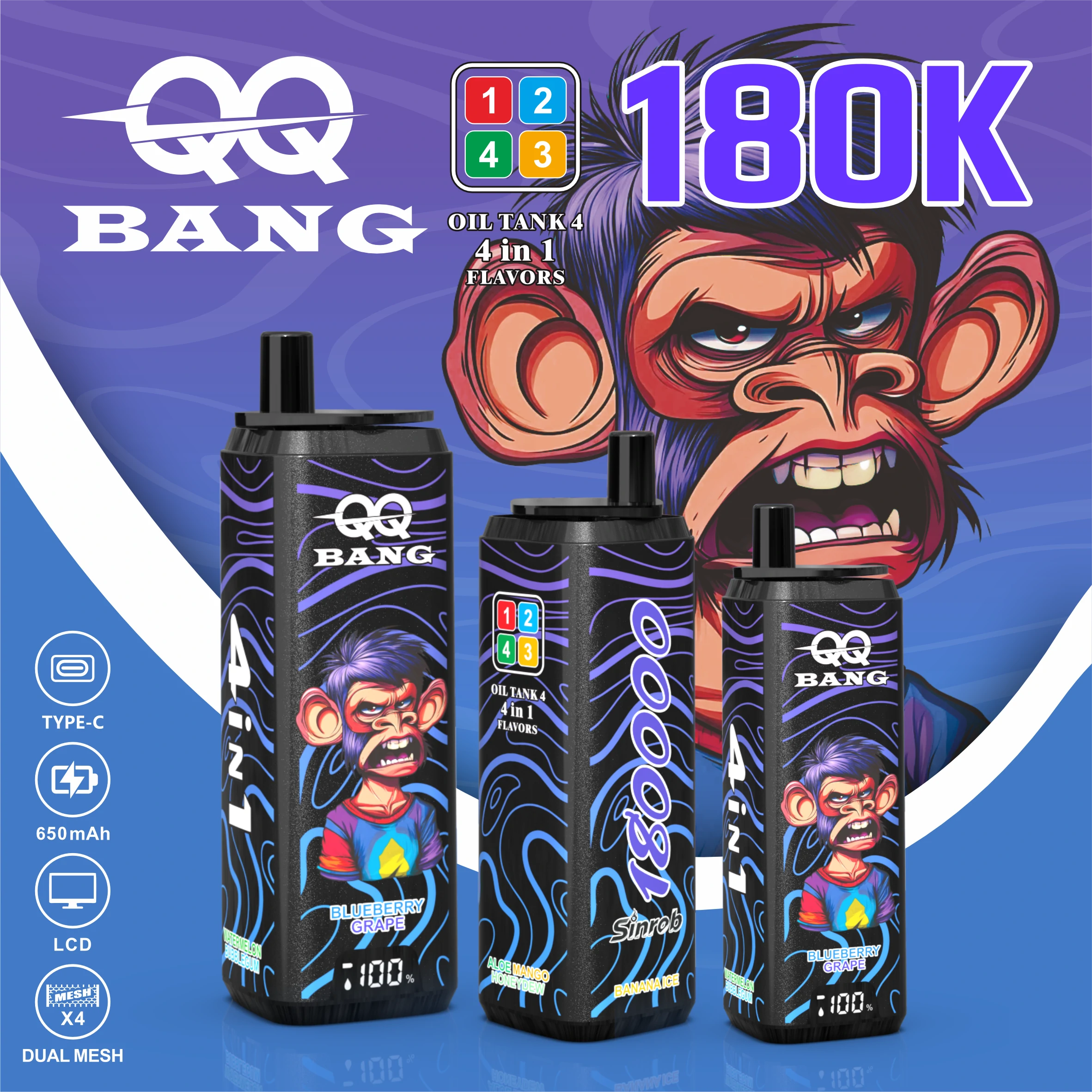 BANG QQ 180000パフ 4-in-1 使い捨て電子タバコ - image 7
