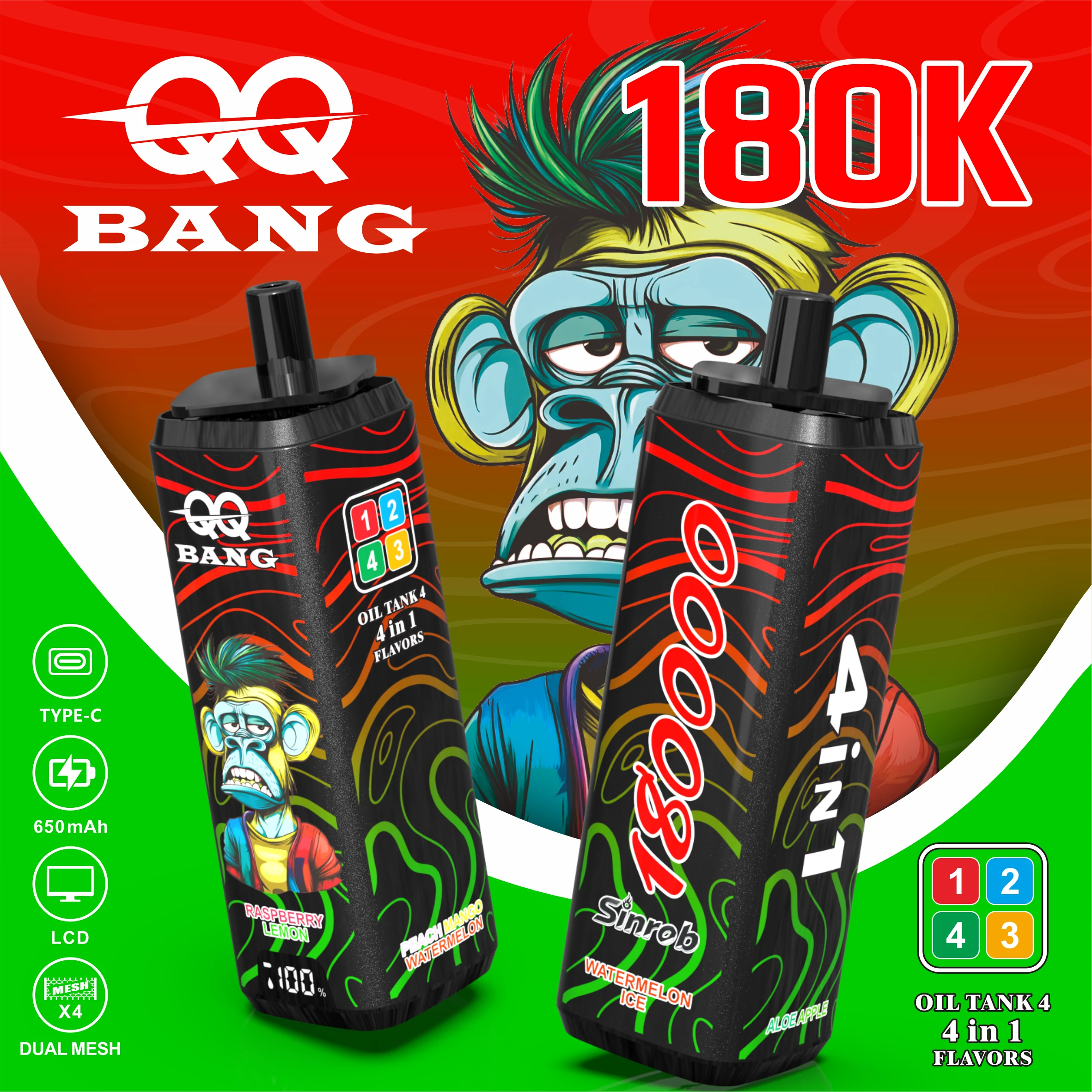 BANG QQ 180000パフ 4-in-1 使い捨て電子タバコ - image 6