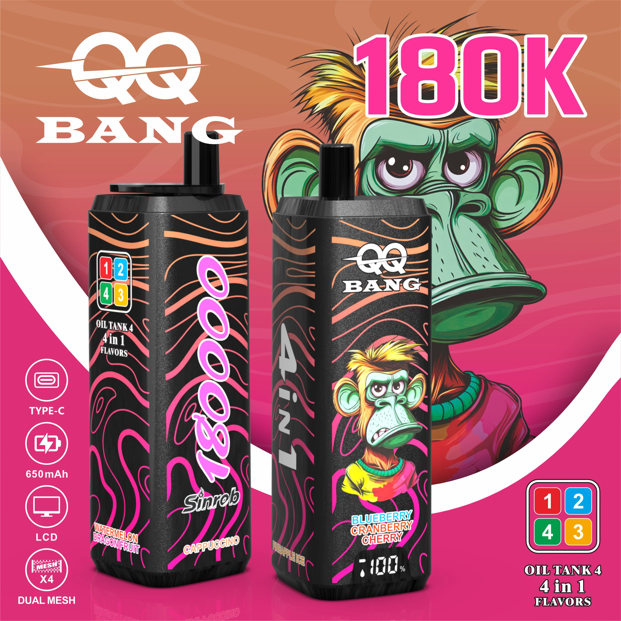 BANG QQ 180000パフ 4-in-1 使い捨て電子タバコ - image 8