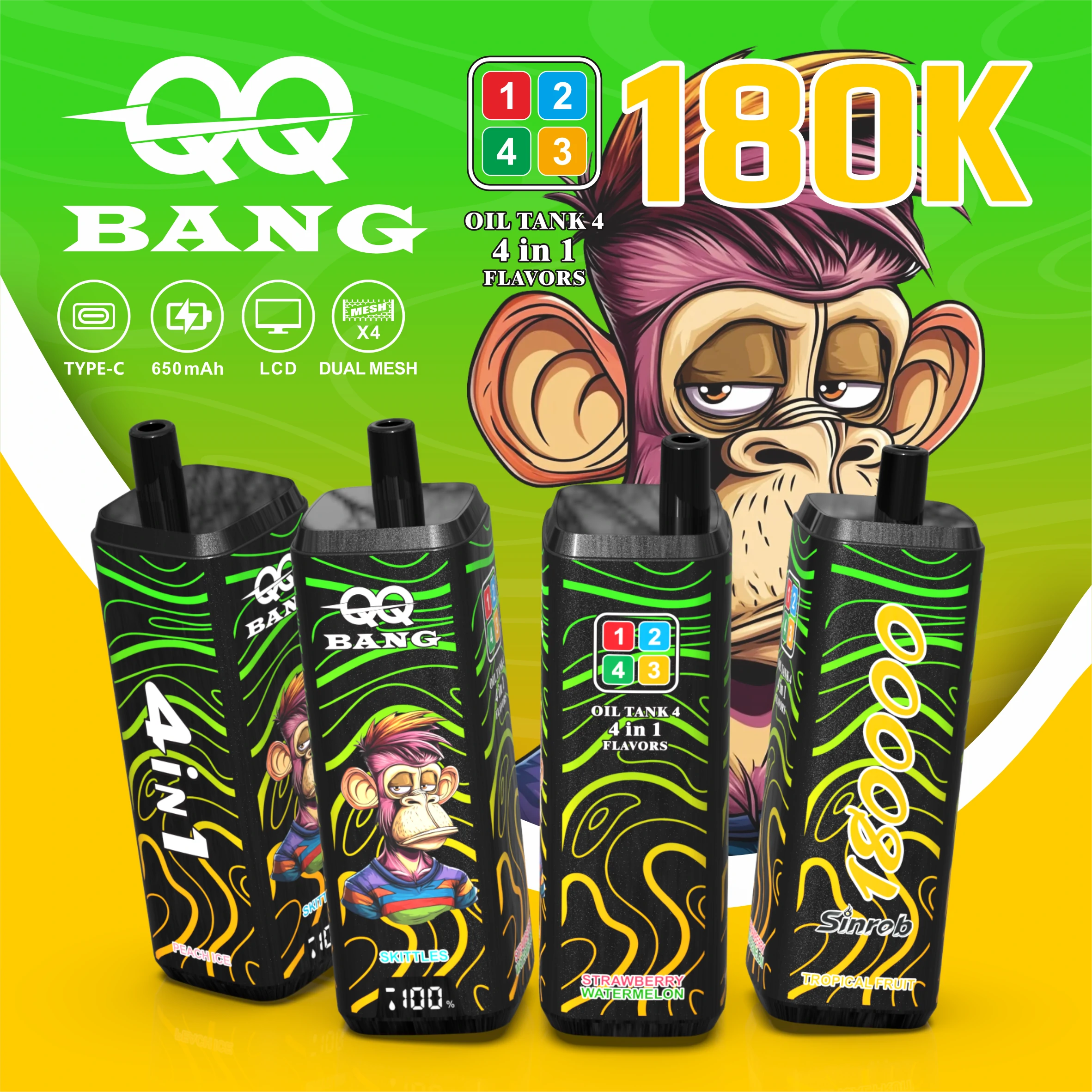BANG QQ 180000パフ 4-in-1 使い捨て電子タバコ - image 3