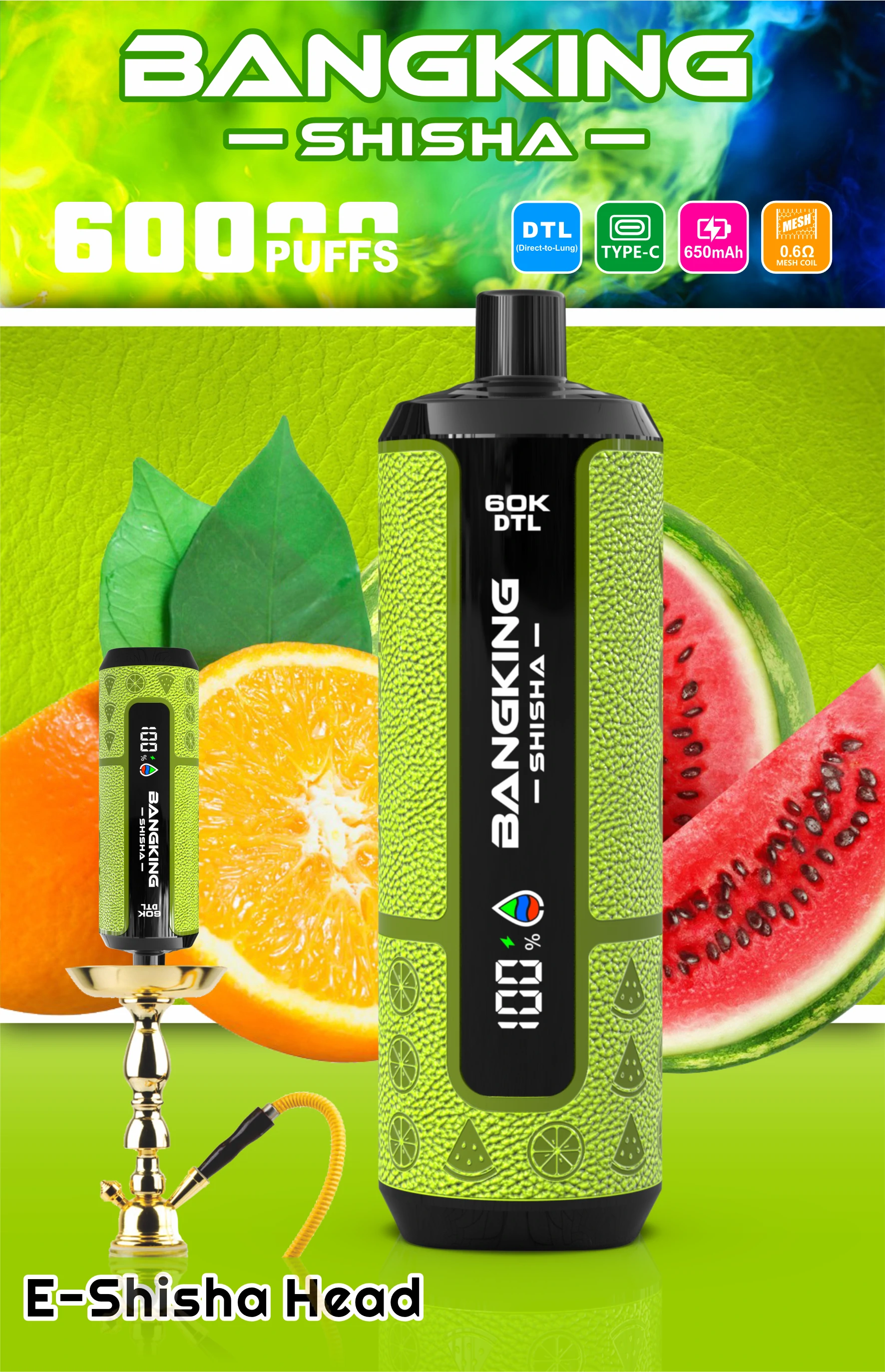 Bang King Shisha 60000パフ 使い捨て電子タバコ