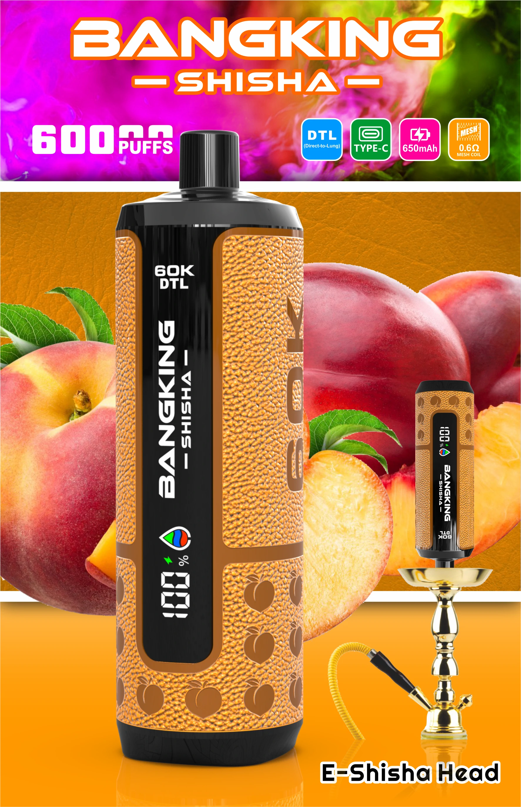Bang King Shisha 60000パフ 使い捨て電子タバコ - image 6